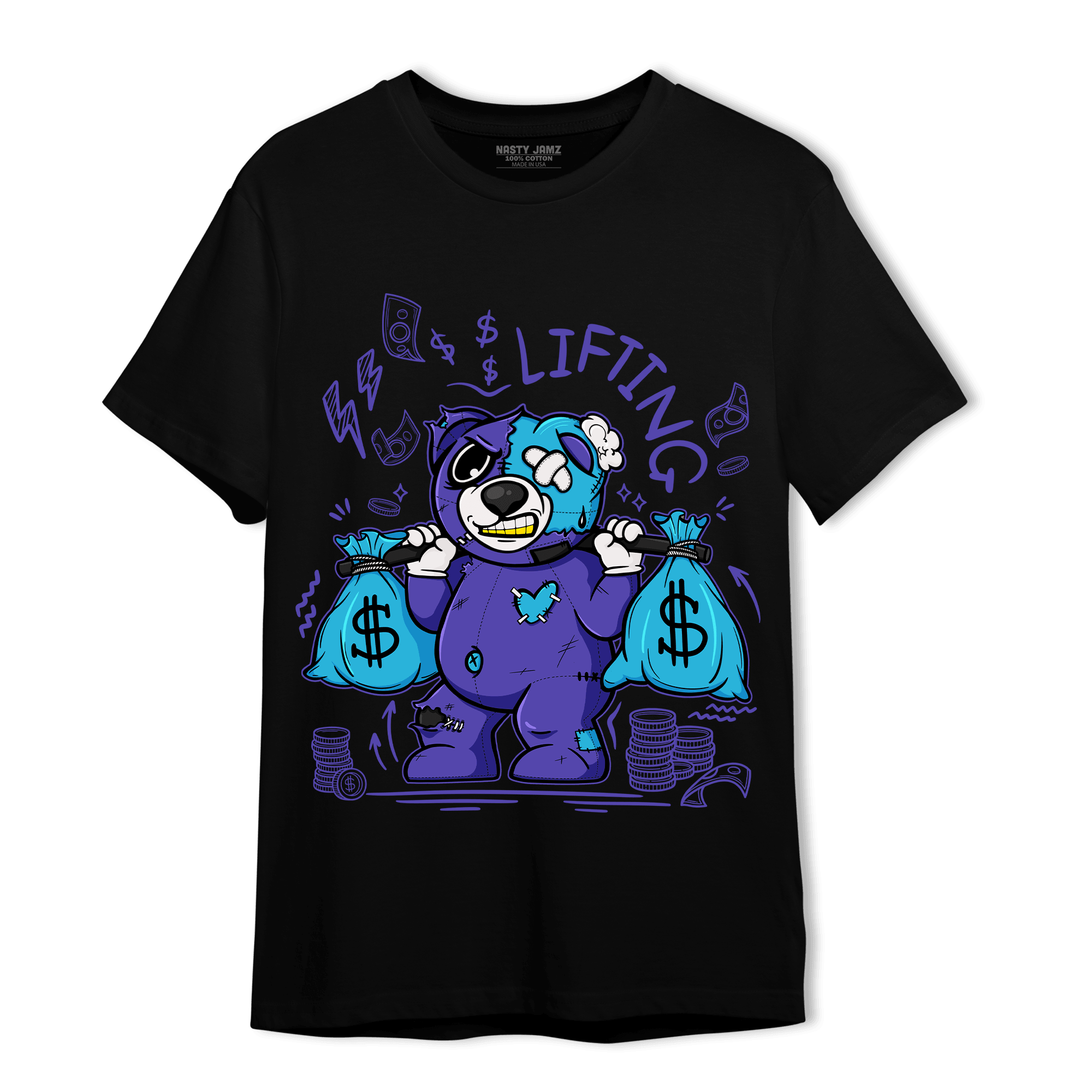 Aqua 6s T Shirt Match Money Lifting BER - NastyJamz