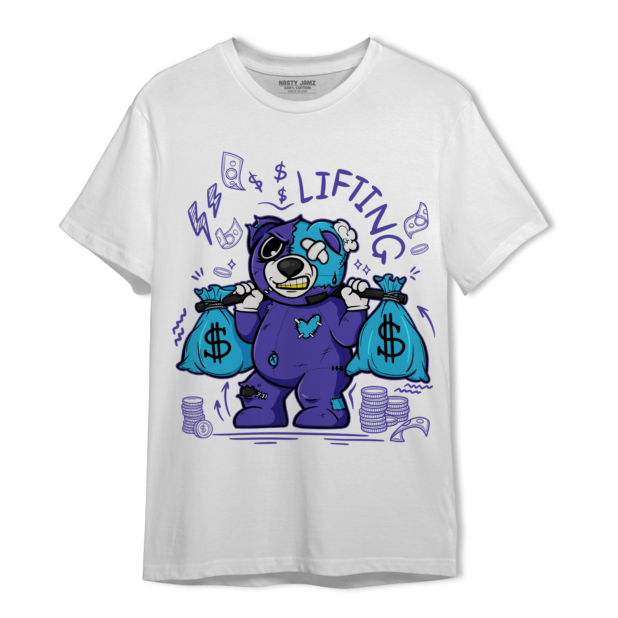 Aqua 6s T Shirt Match Money Lifting BER - NastyJamz
