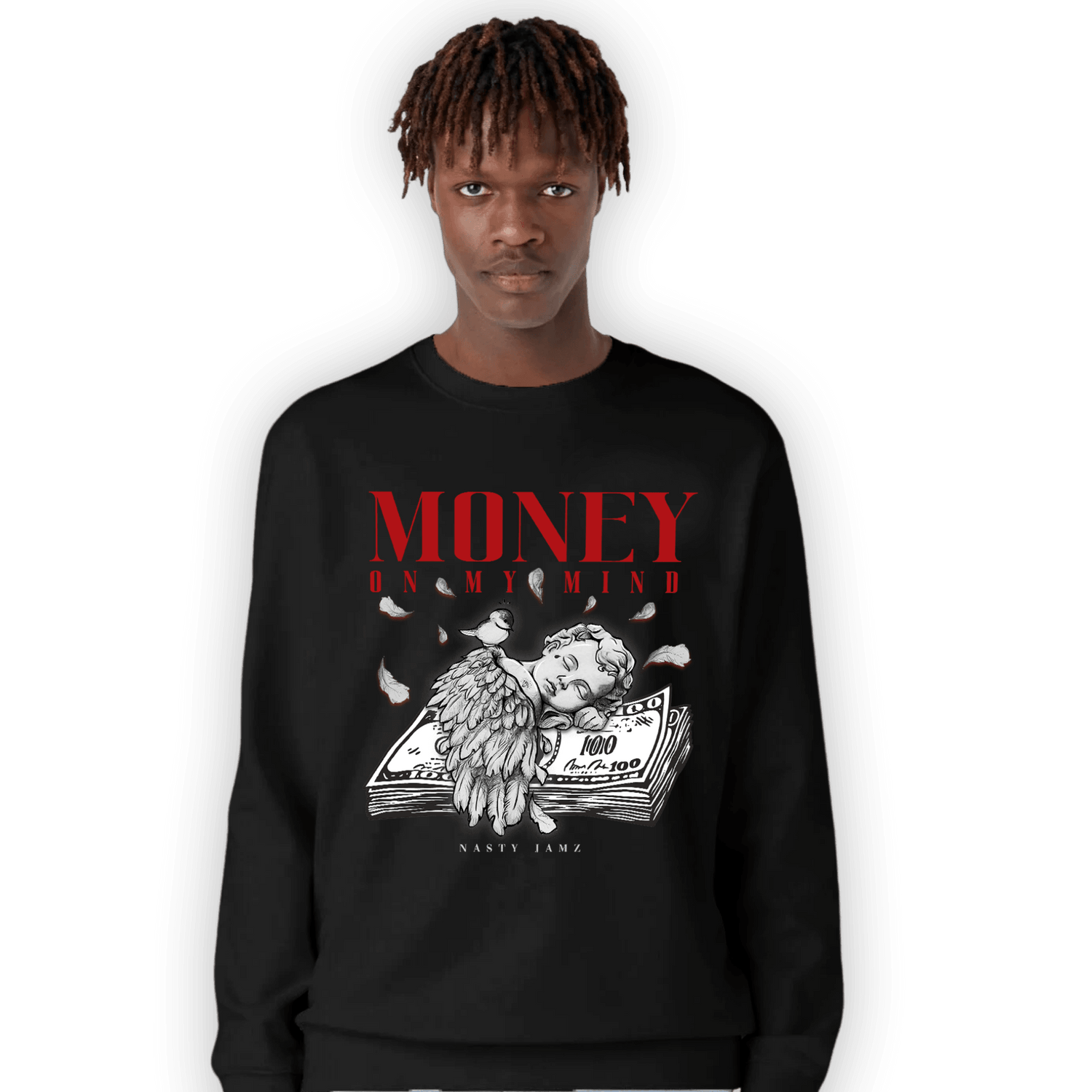 Cherry 11s Sweatshirt Match Money On My Mind Angel - NastyJamz