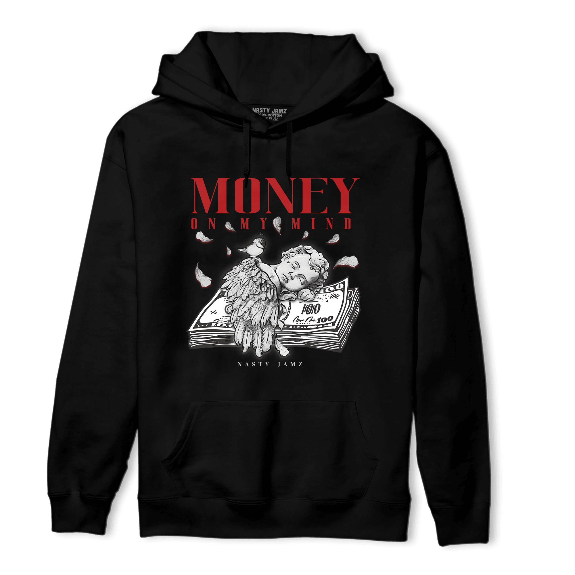 Cherry 11s Hoodie Match Money On My Mind Angel - NastyJamz