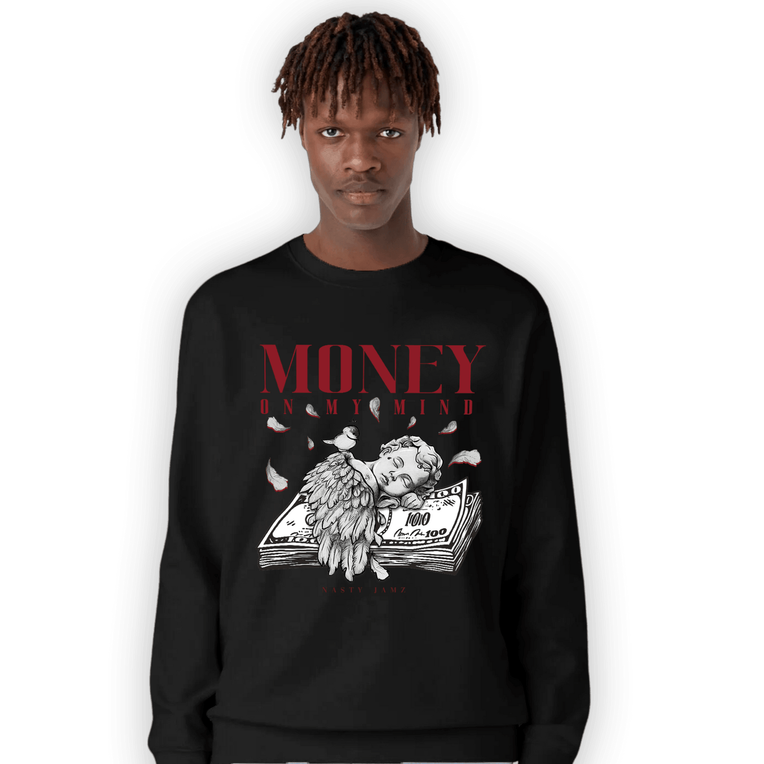 Cherry 12s Sweatshirt Match Money On My Mind Angel - NastyJamz