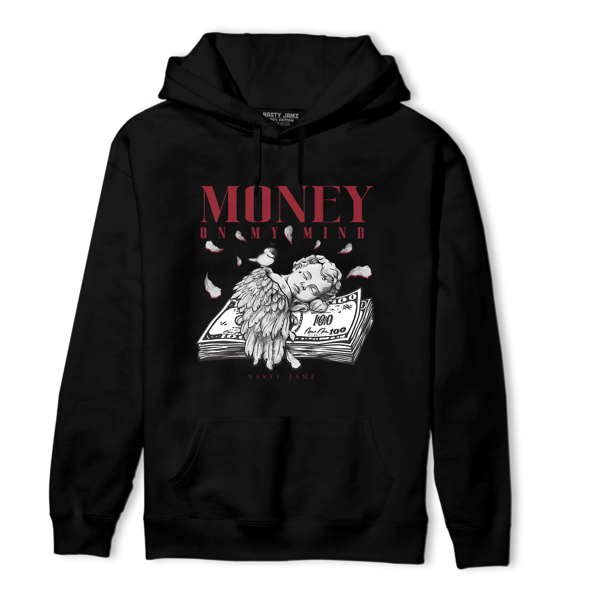 Cherry 12s Hoodie Match Money On My Mind Angel - NastyJamz
