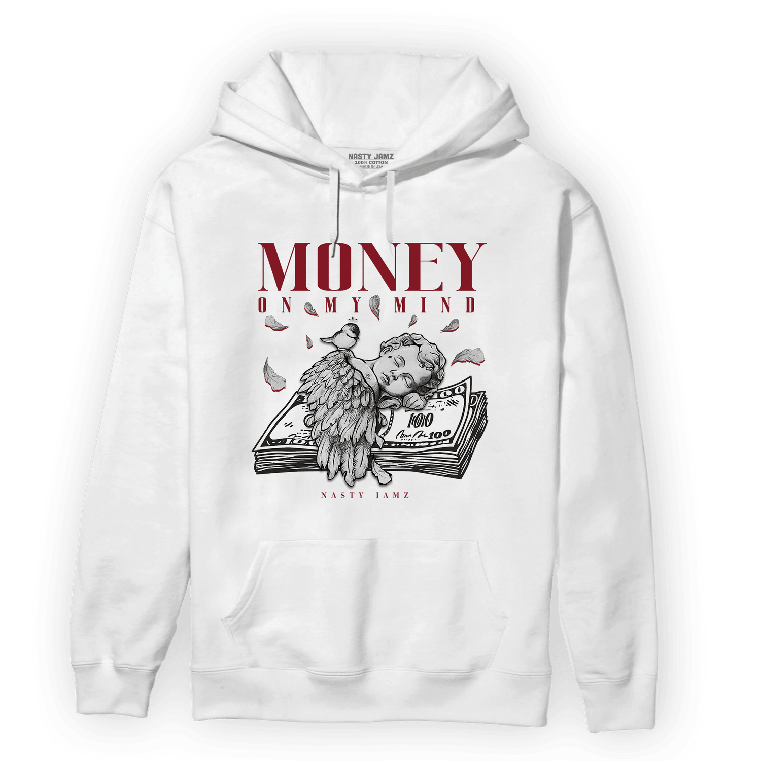 Cherry 12s Hoodie Match Money On My Mind Angel - NastyJamz
