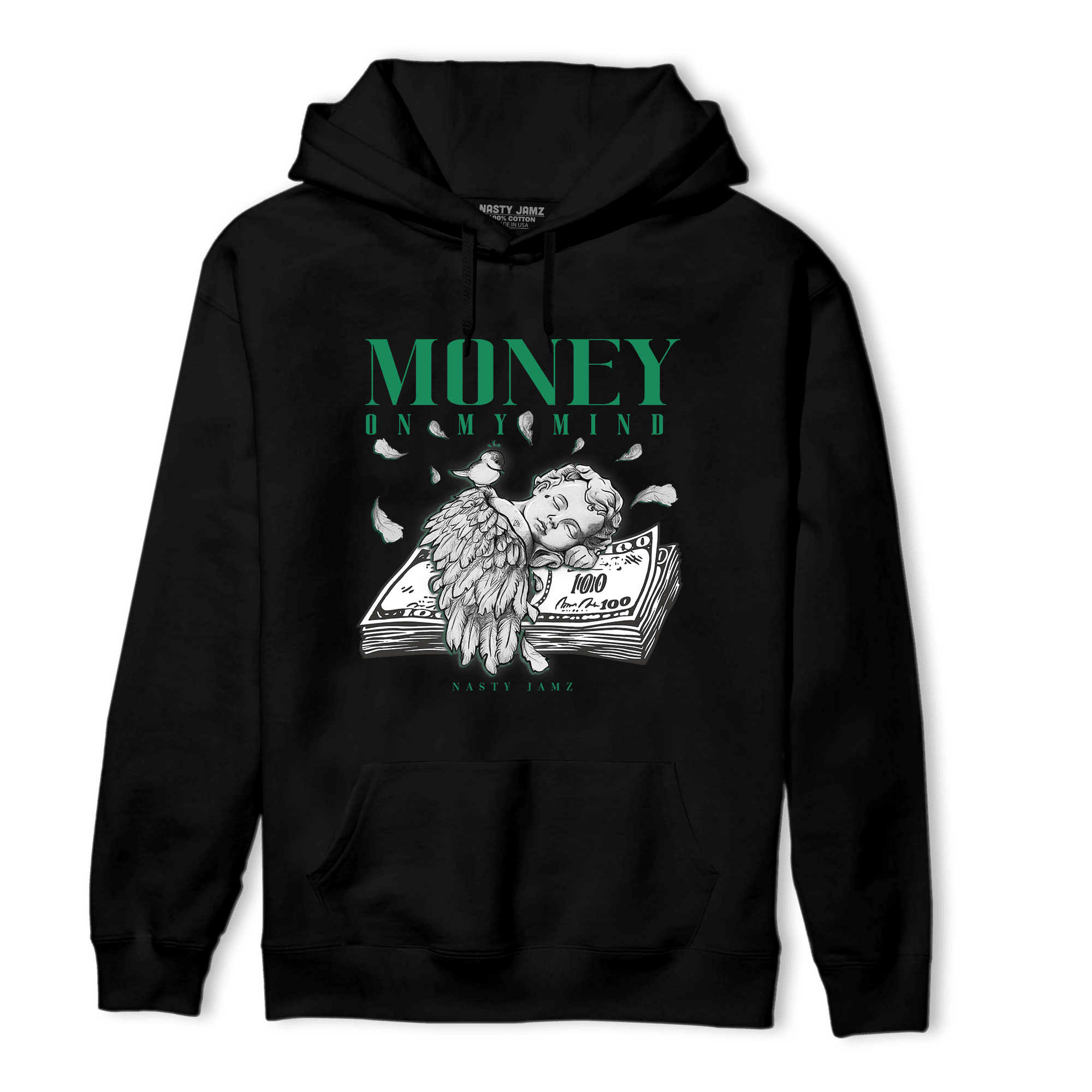 Celtic Lucky Green 1s Hoodie Match Money On My Mind Angel - NastyJamz