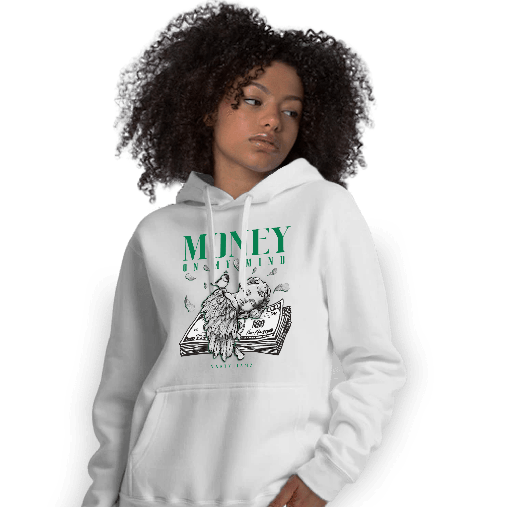 Celtic Lucky Green 1s Hoodie Match Money On My Mind Angel - NastyJamz