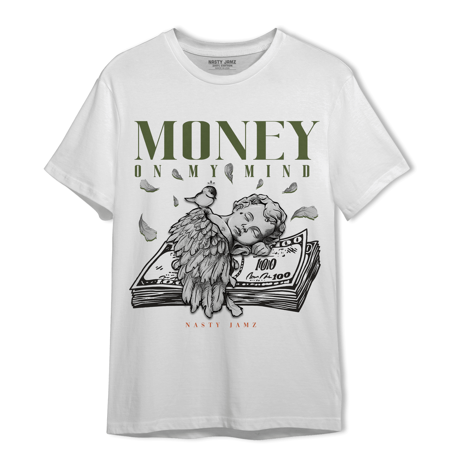 High OG Celadon 1s T Shirt Match Money On My Mind Angel - NastyJamz