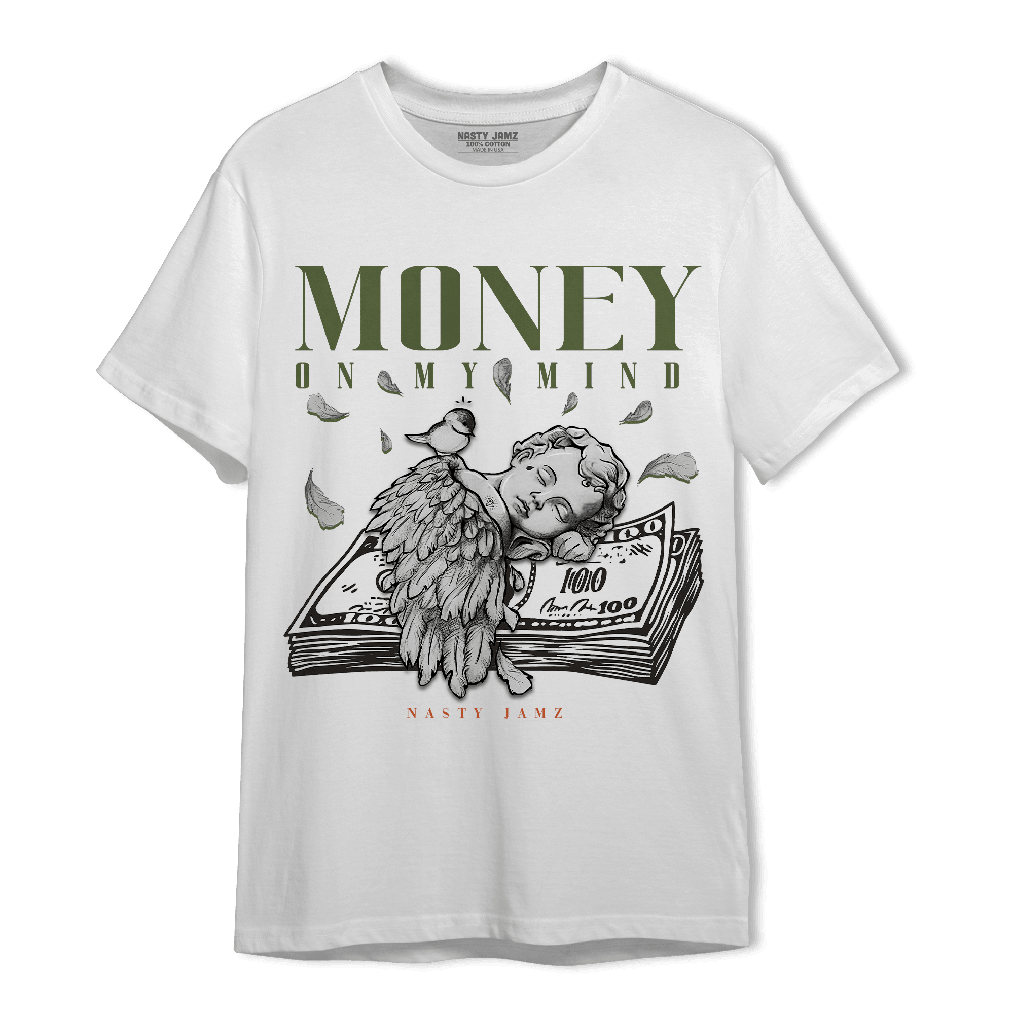 High OG Celadon 1s T Shirt Match Money On My Mind Angel - NastyJamz