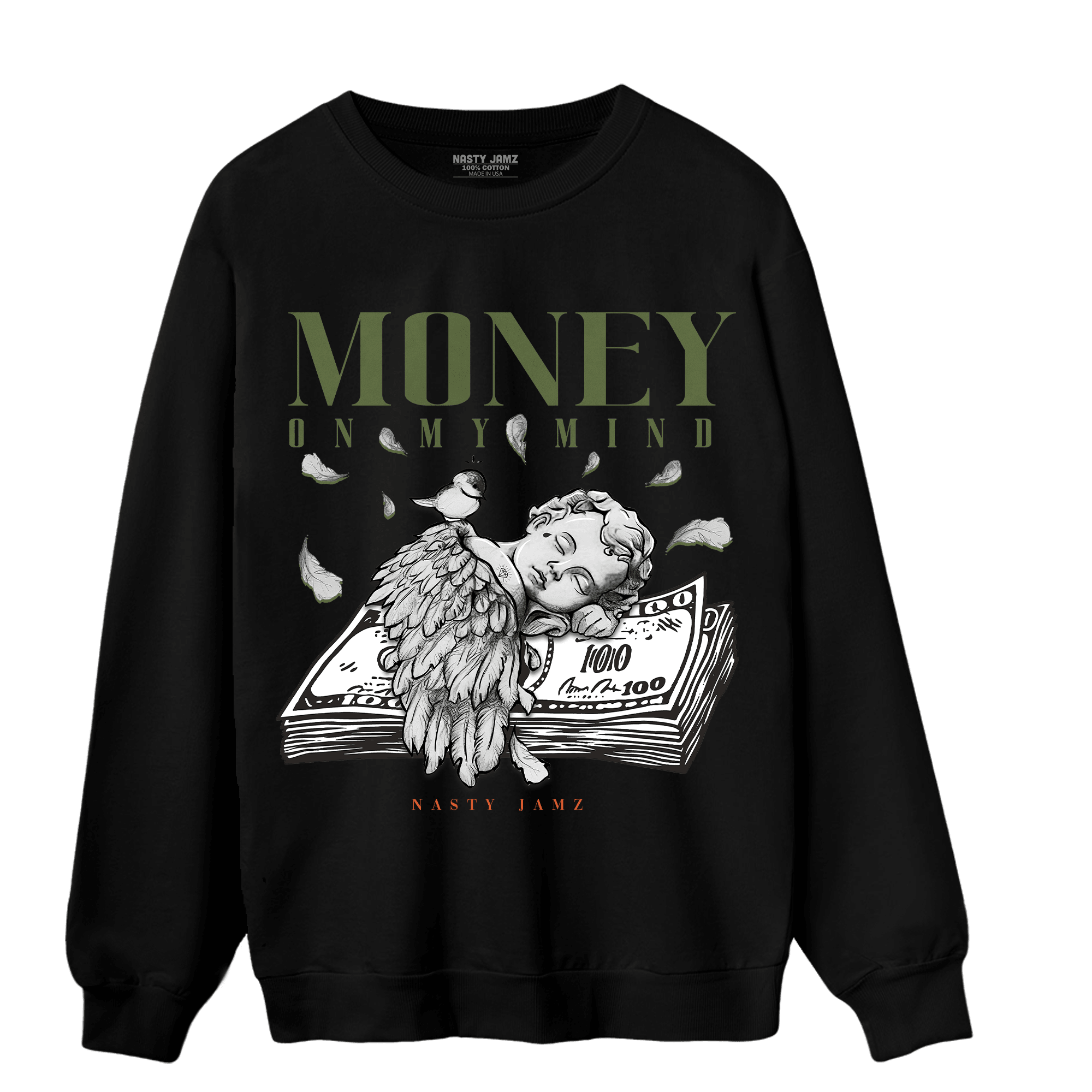 High OG Celadon 1s Sweatshirt Match Money On My Mind Angel - NastyJamz