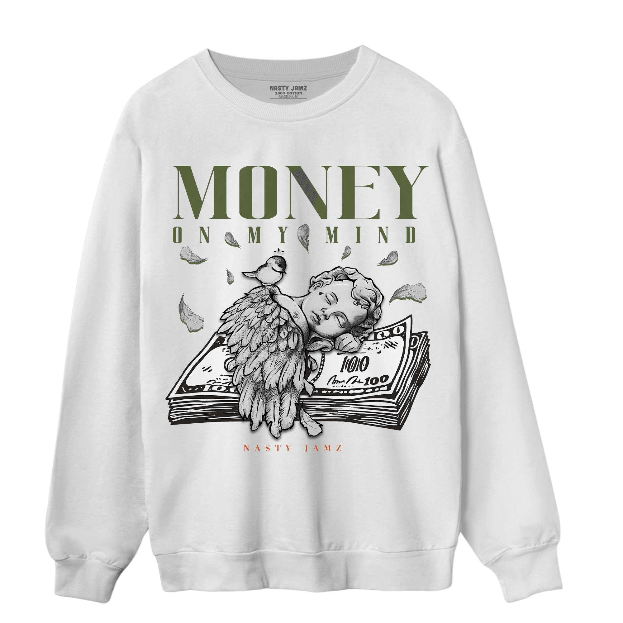 High OG Celadon 1s Sweatshirt Match Money On My Mind Angel - NastyJamz