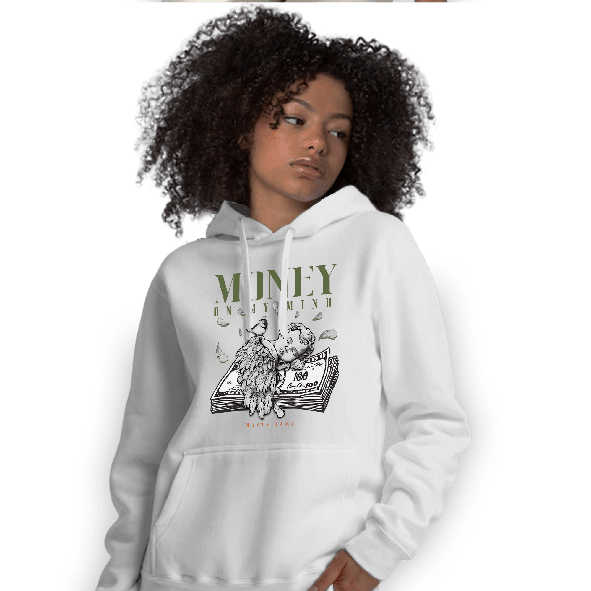 High OG Celadon 1s Hoodie Match Money On My Mind Angel - NastyJamz
