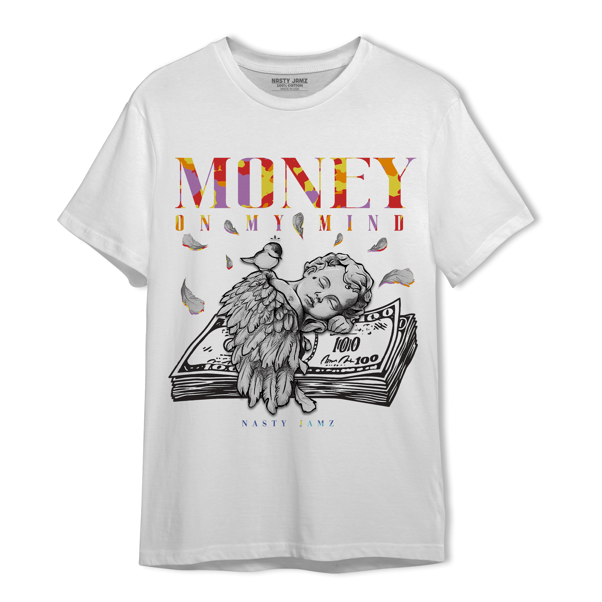 Mid GS Six Championships 1s T Shirt Match Money On My Mind Angel - NastyJamz