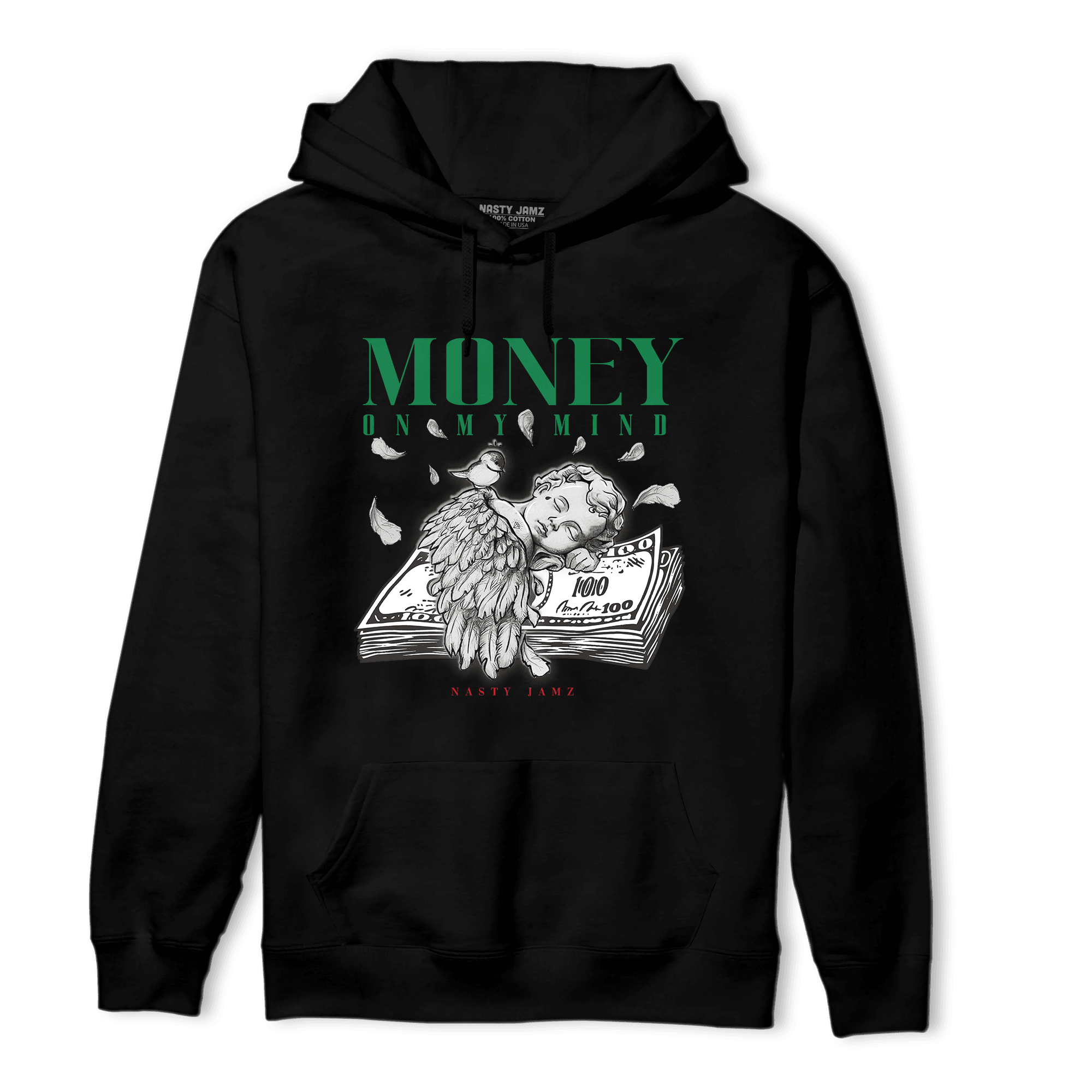 Lucky Green 3s Hoodie Match Money On My Mind Angel - NastyJamz