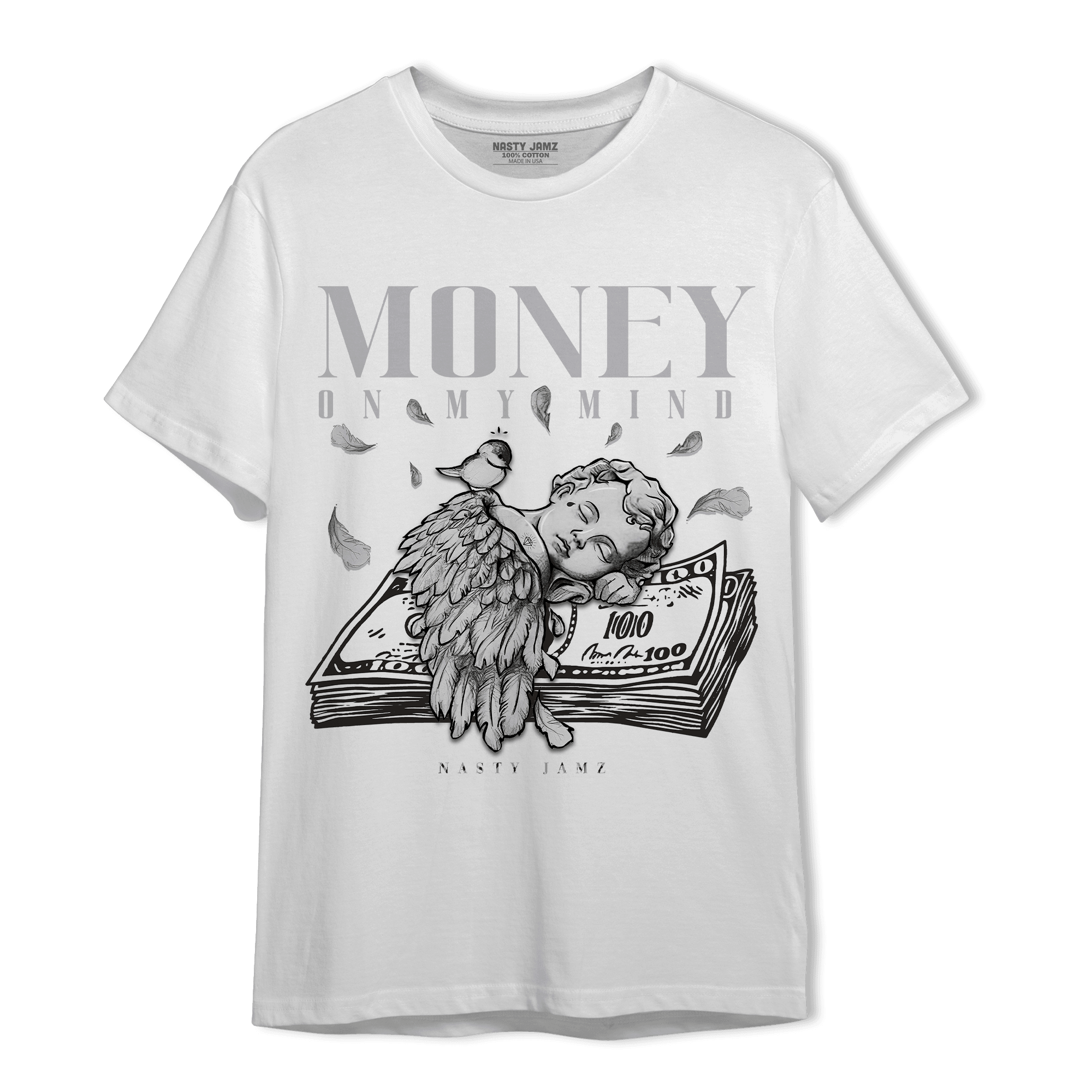 Off Noir 3s T Shirt Match Money On My Mind Angel - NastyJamz