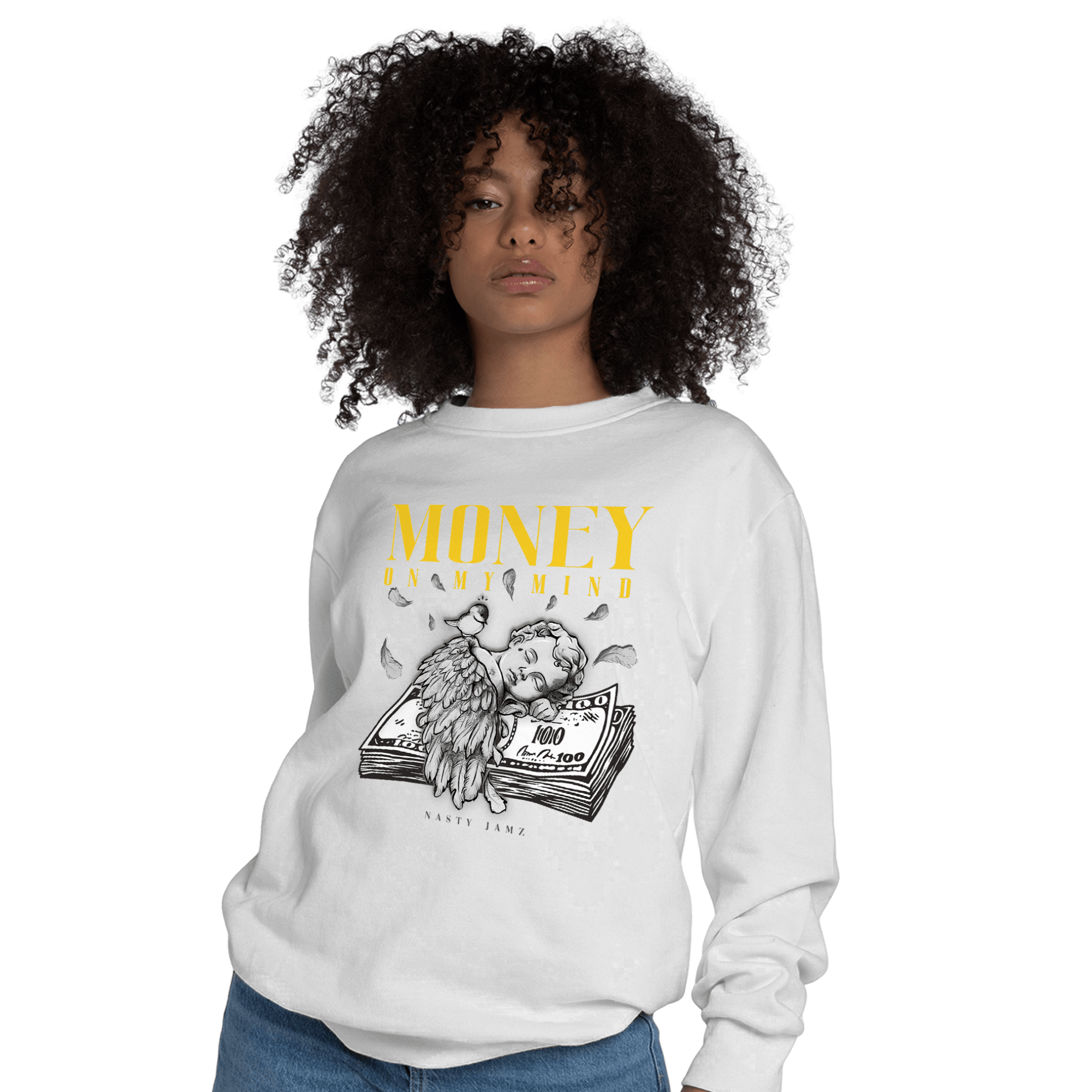 Thunder 4s Sweatshirt Match Money On My Mind Angel - NastyJamz