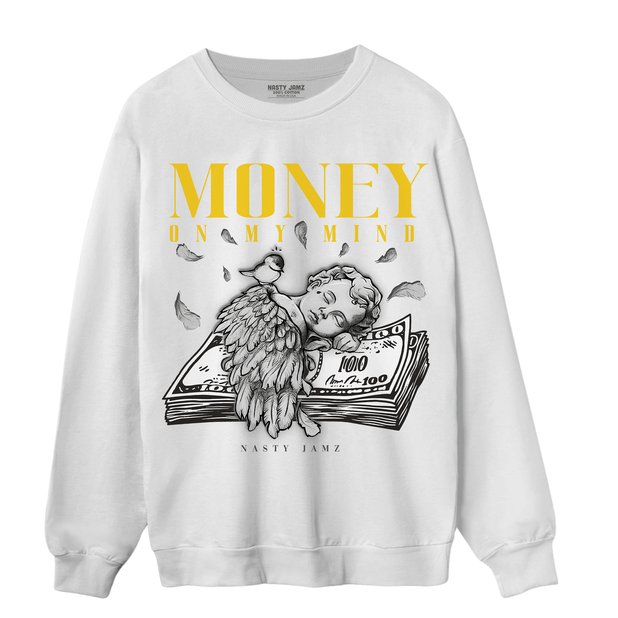 Thunder 4s Sweatshirt Match Money On My Mind Angel - NastyJamz