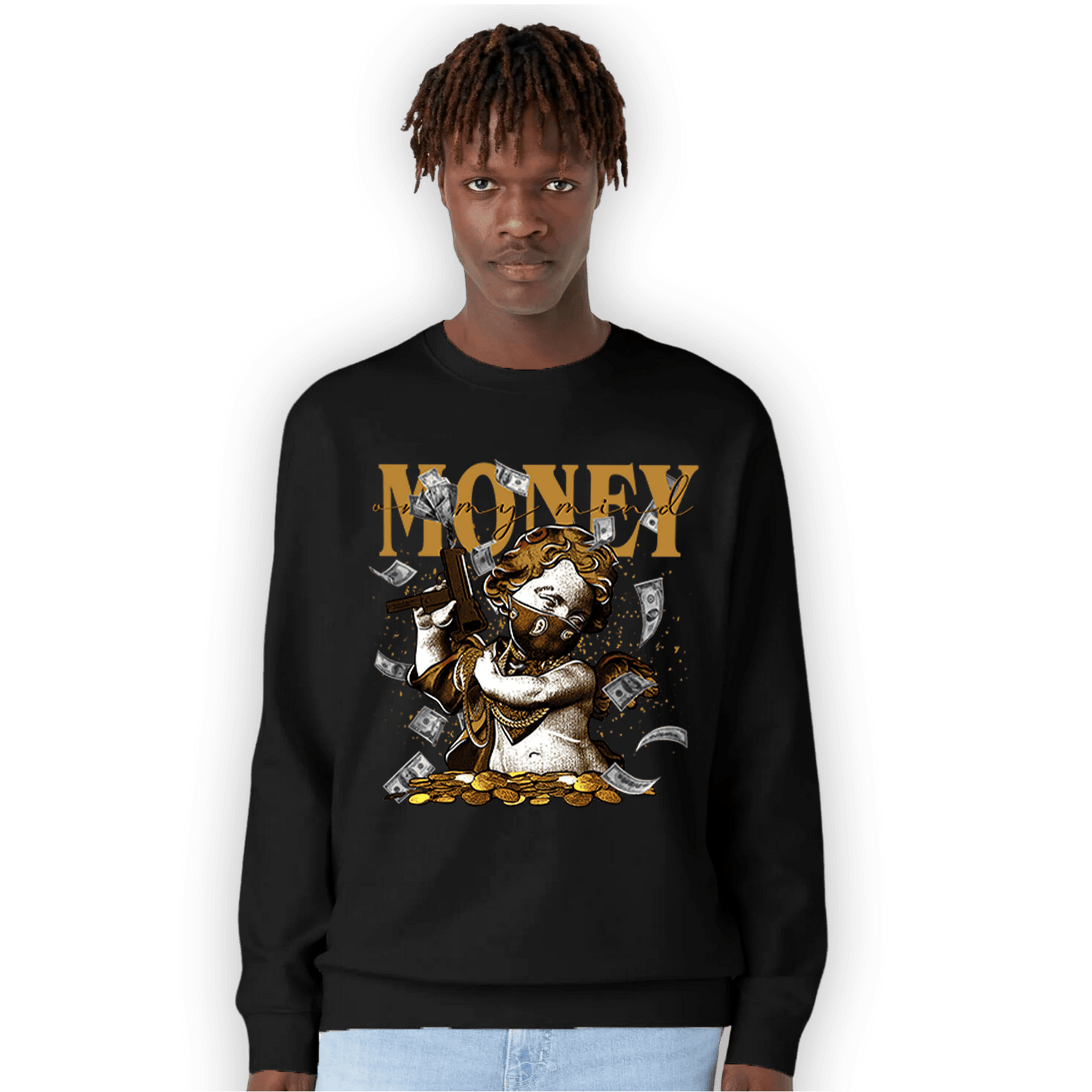 Wheat 13s Sweatshirt Match Money On My Mine Gang - NastyJamz