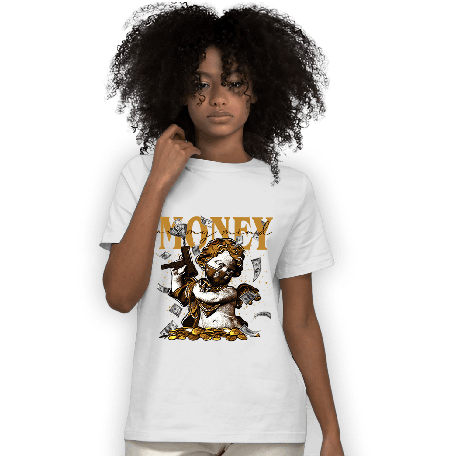 Wheat 13s T Shirt Match Money On My Mine Gang - NastyJamz