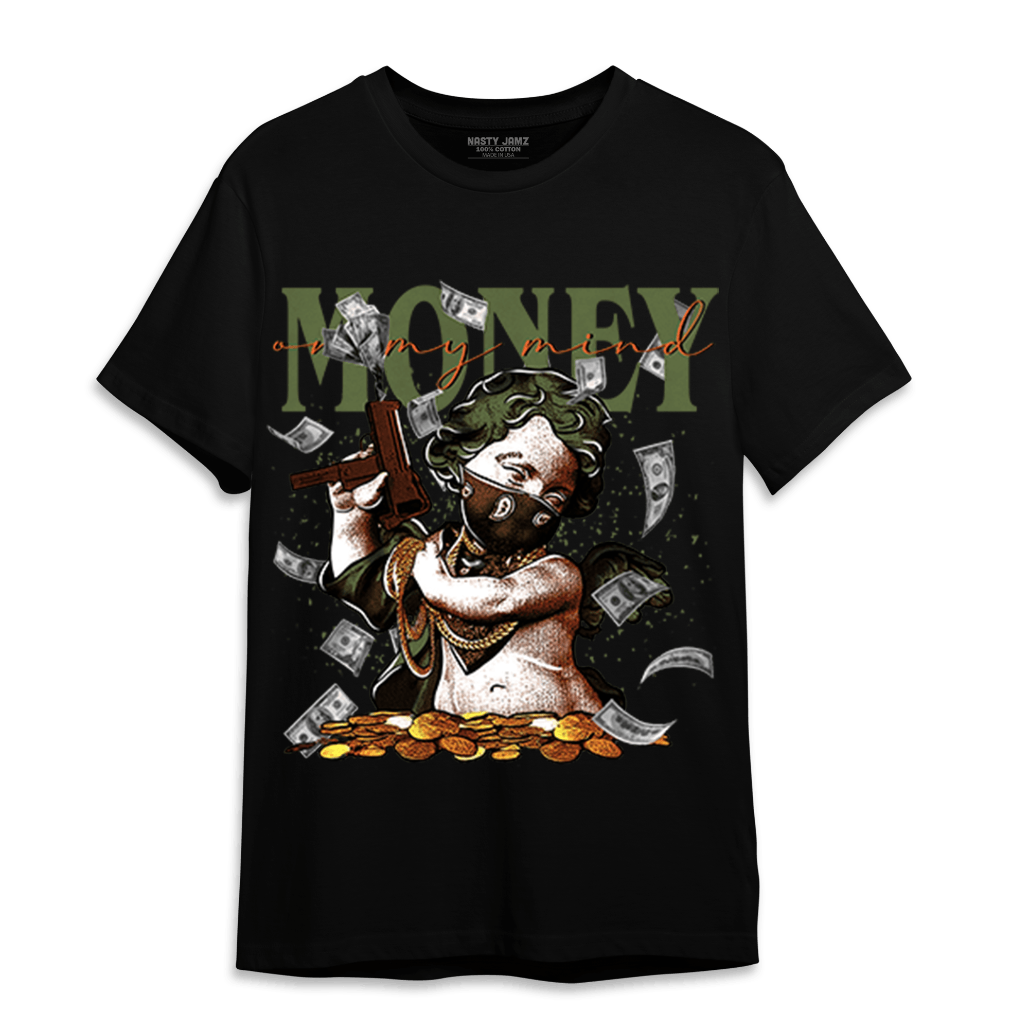 High OG Celadon 1s T Shirt Match Money On My Mine Gang - NastyJamz