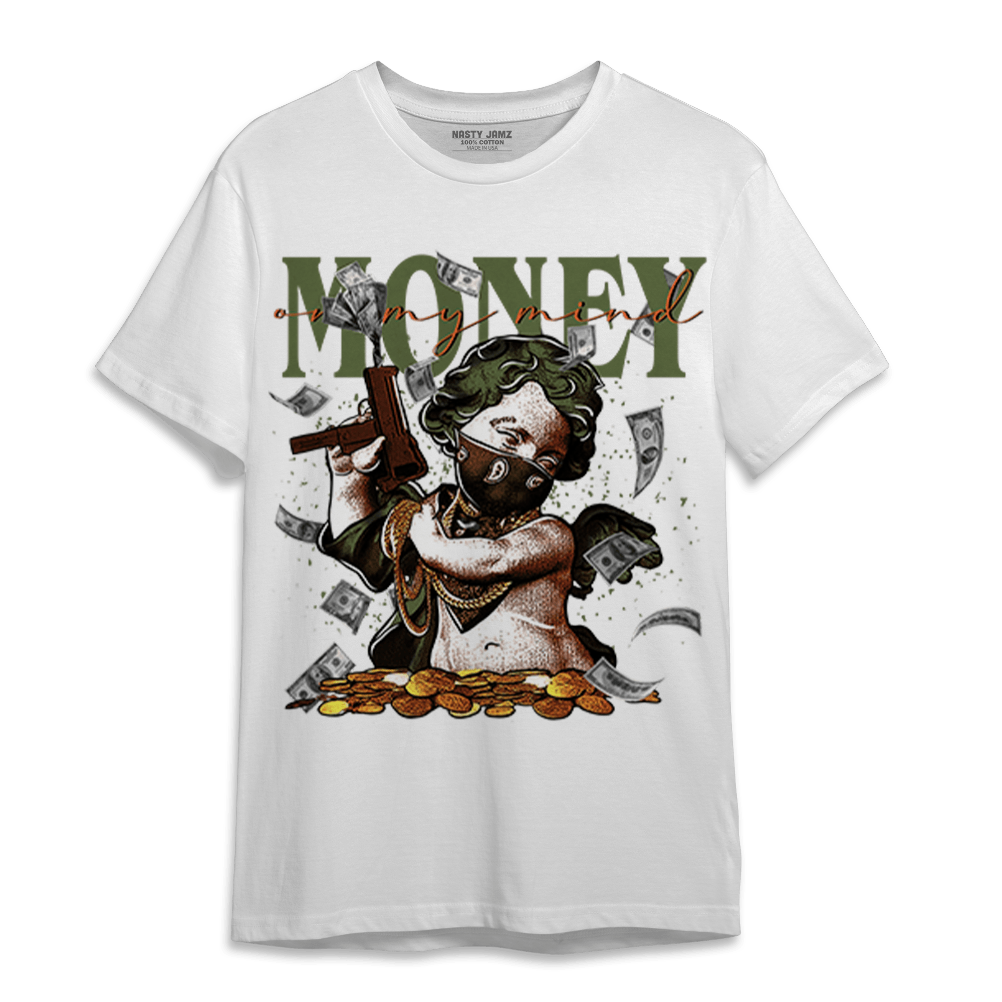 High OG Celadon 1s T Shirt Match Money On My Mine Gang - NastyJamz