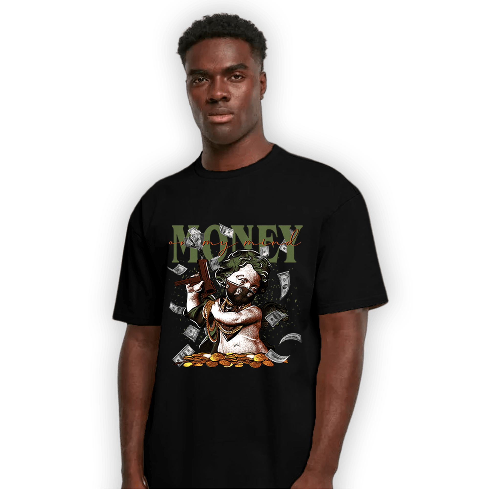 High OG Celadon 1s T Shirt Match Money On My Mine Gang - NastyJamz