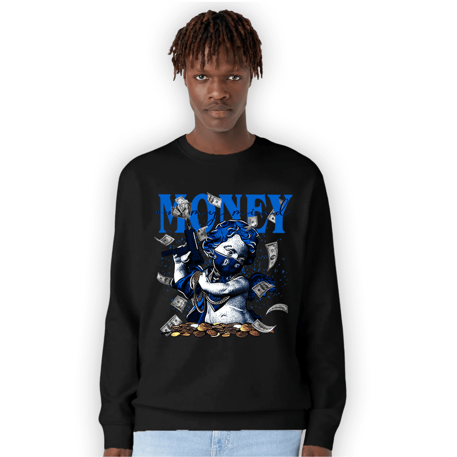 Royal Reimagined 1s Sweatshirt Match Money On My Mine Gang - NastyJamz