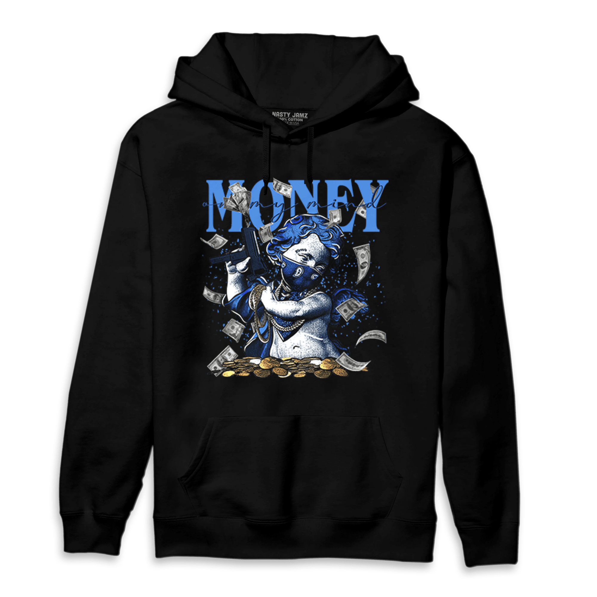 University Blue Toe 1s Hoodie Match Money On My Mine Gang - NastyJamz