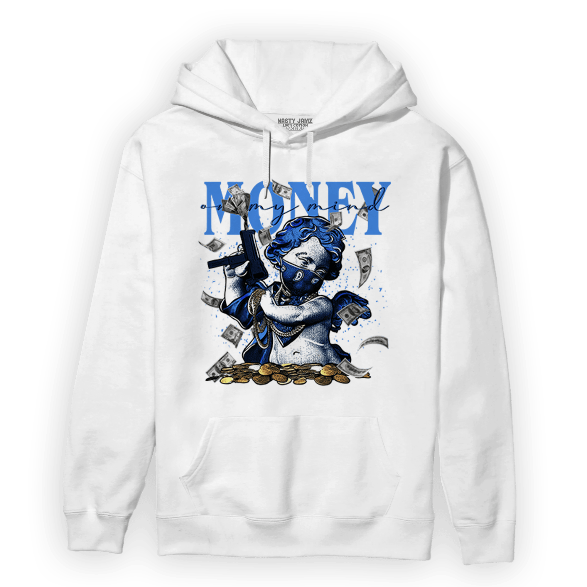 University Blue Toe 1s Hoodie Match Money On My Mine Gang - NastyJamz