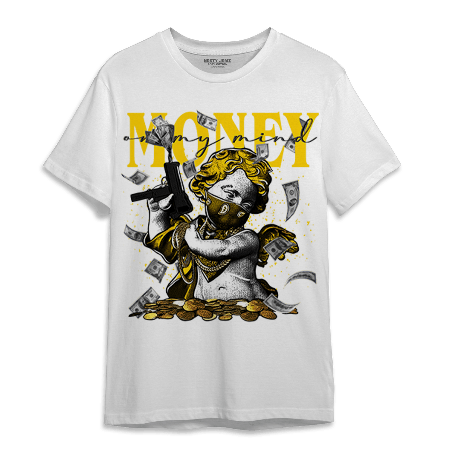 Thunder 4s T Shirt Match Money On My Mine Gang - NastyJamz