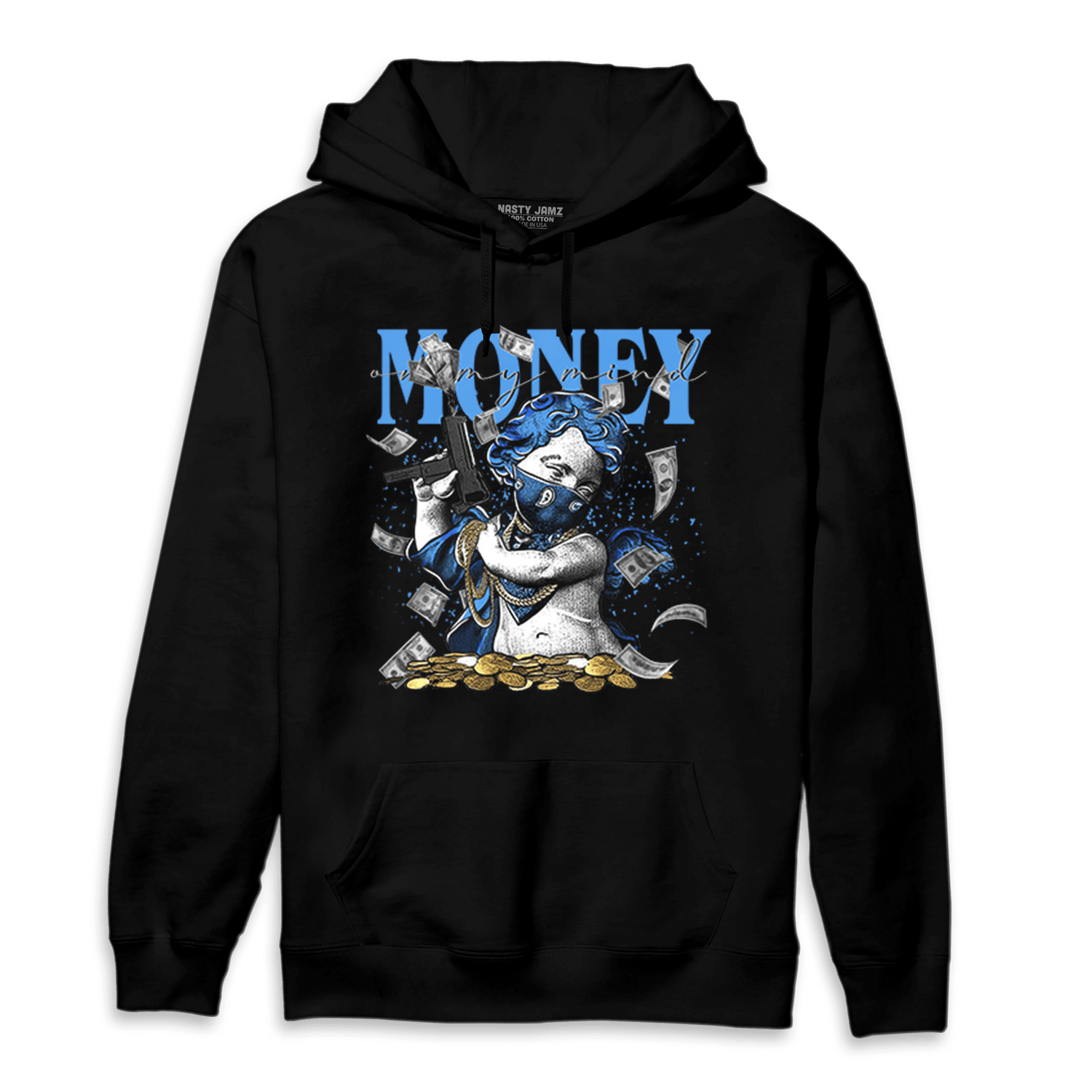 University Blue 5s Hoodie Match Money On My Mine Gang - NastyJamz
