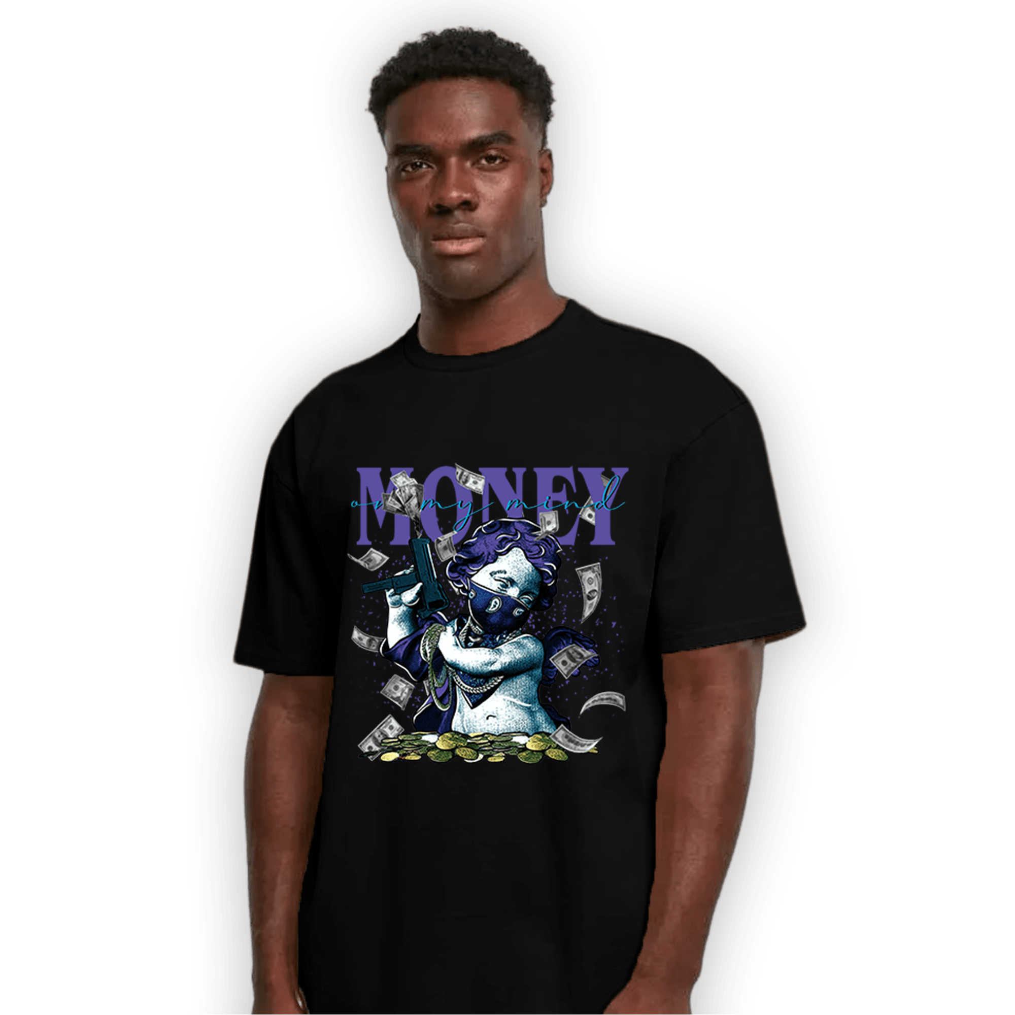 Aqua 6s T Shirt Match Money On My Mine Gang - NastyJamz