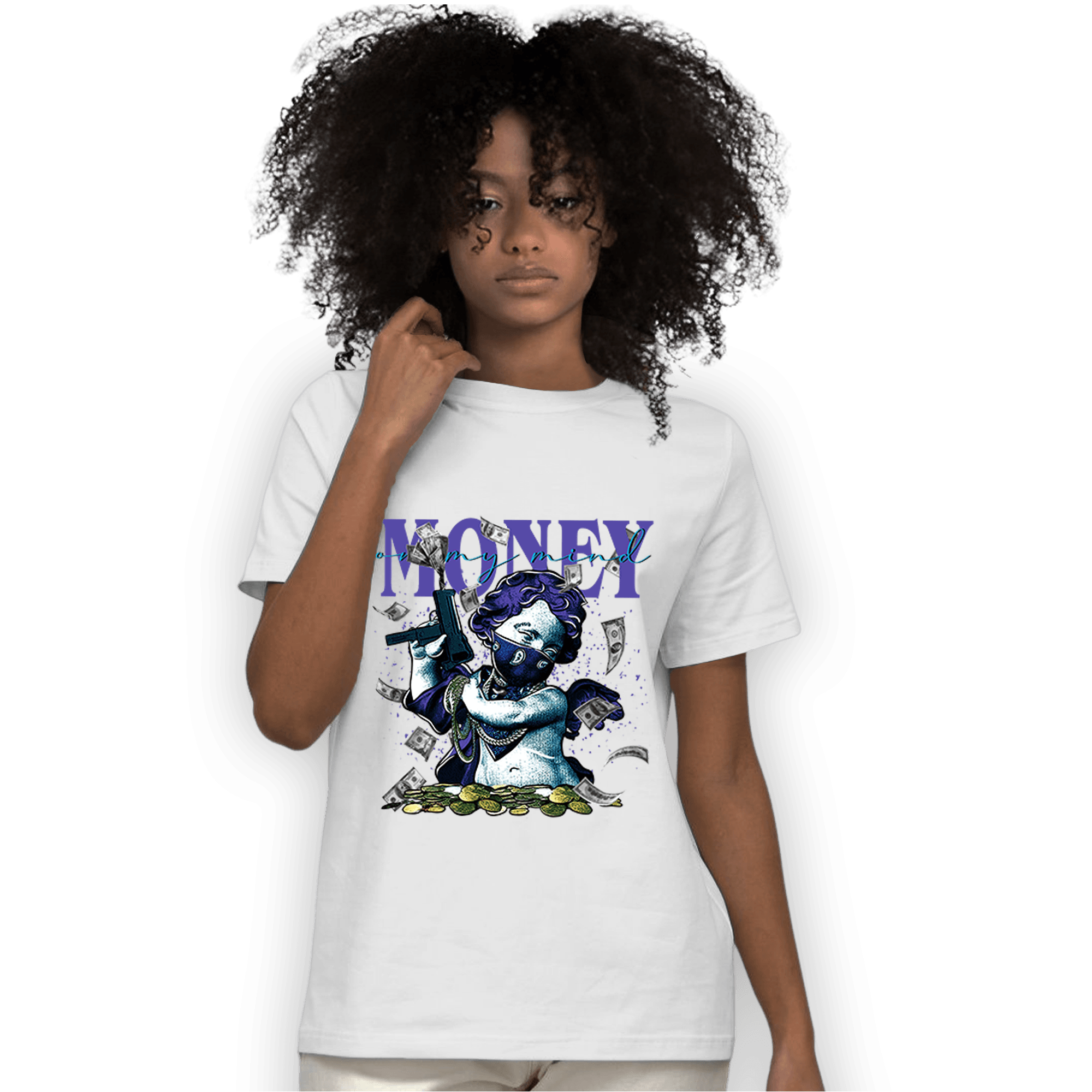 Aqua 6s T Shirt Match Money On My Mine Gang - NastyJamz