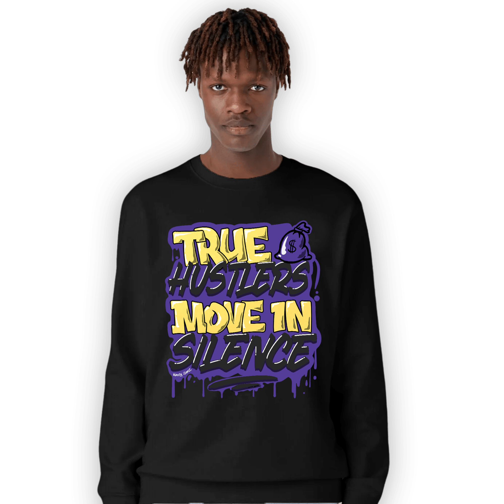 Field Purple 12s Sweatshirt Match Move In Silence - NastyJamz