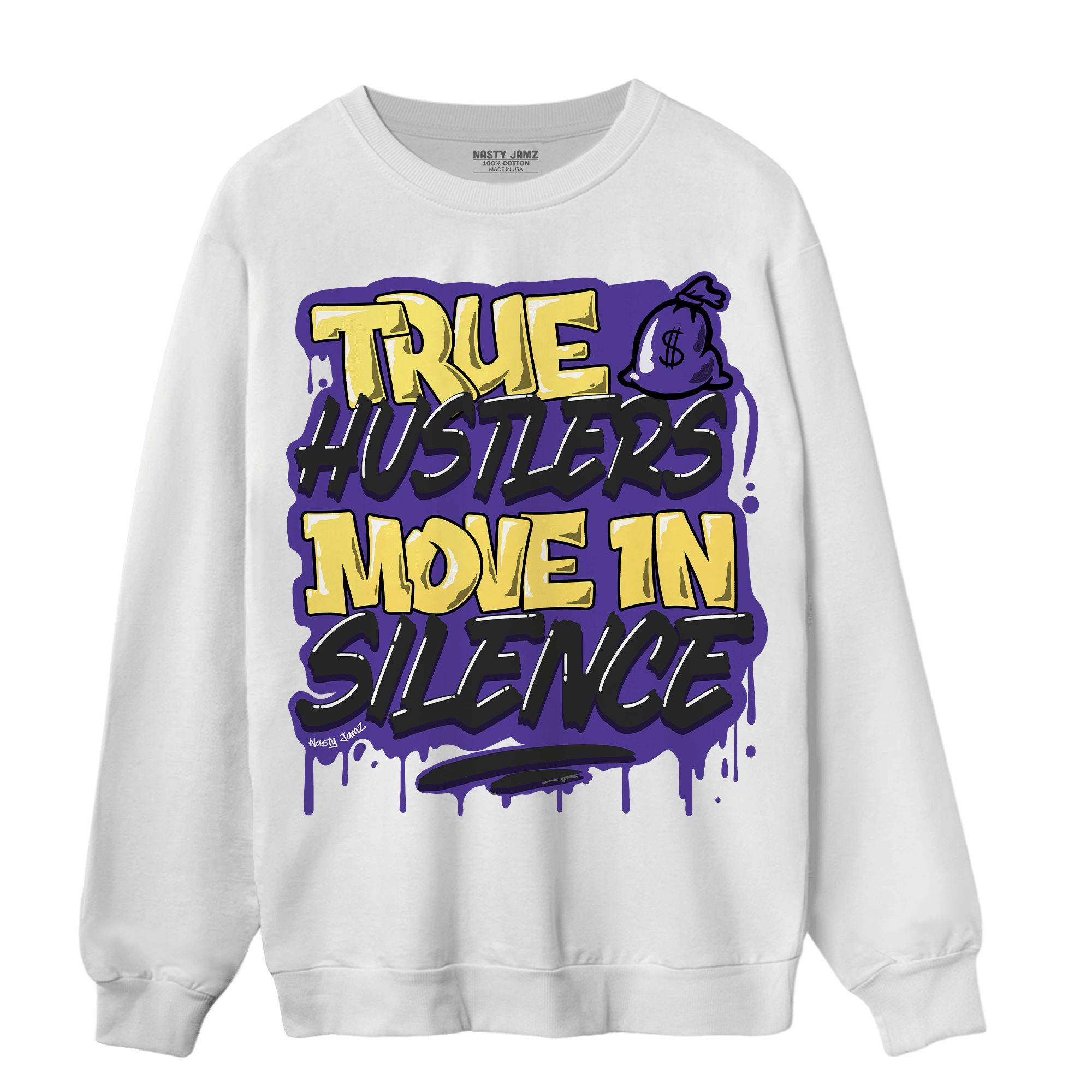 Field Purple 12s Sweatshirt Match Move In Silence - NastyJamz