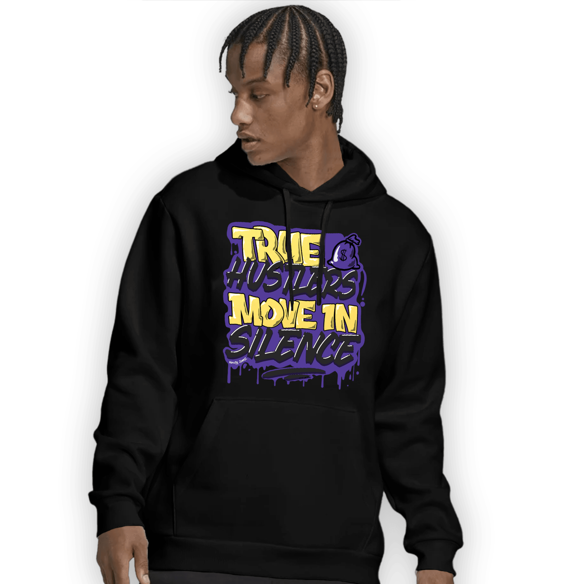 Field Purple 12s Hoodie Match Move In Silence - NastyJamz