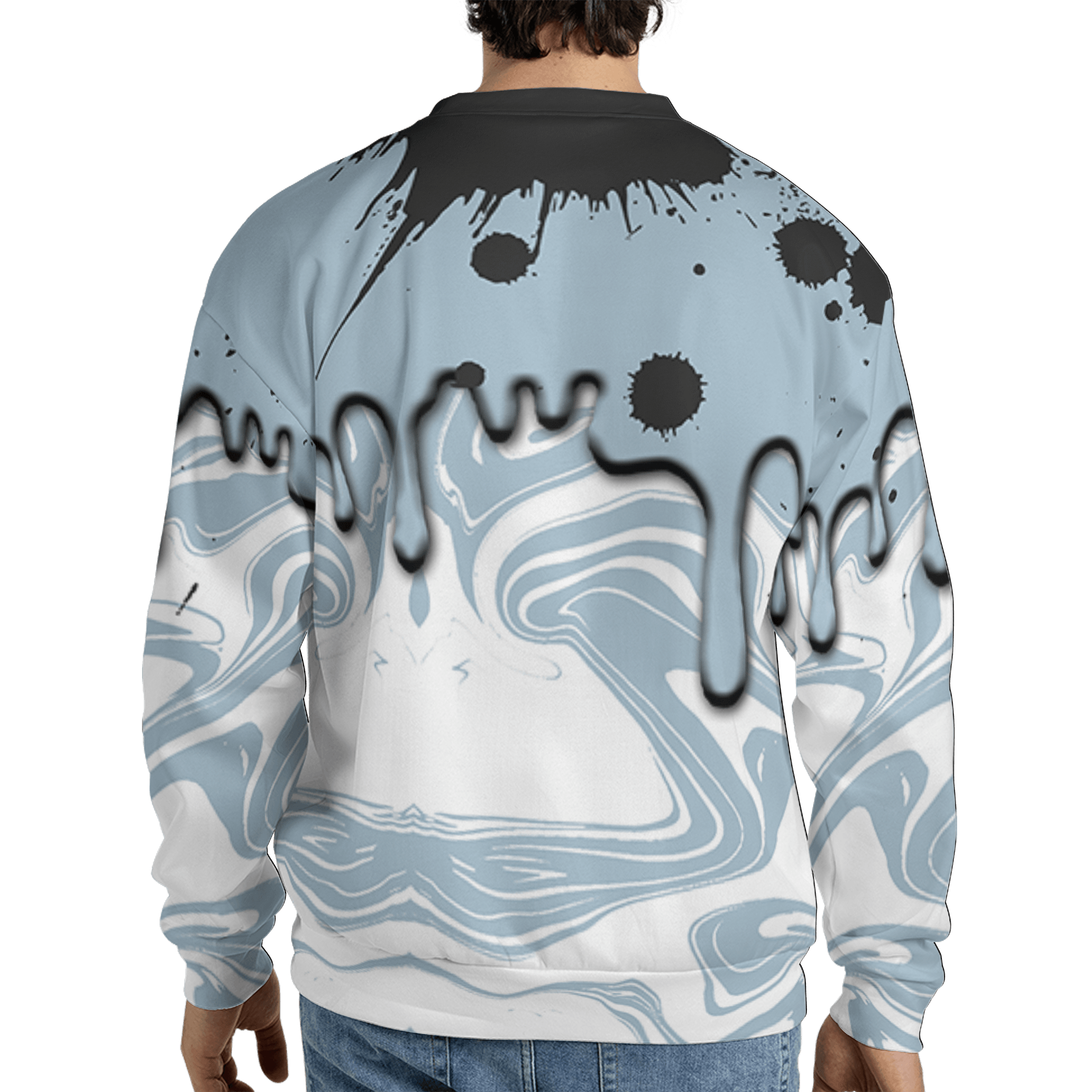 Blue Grey 13s Sweatshirt Match Move In Silence 3D All-Over Print Color Splash - NastyJamz