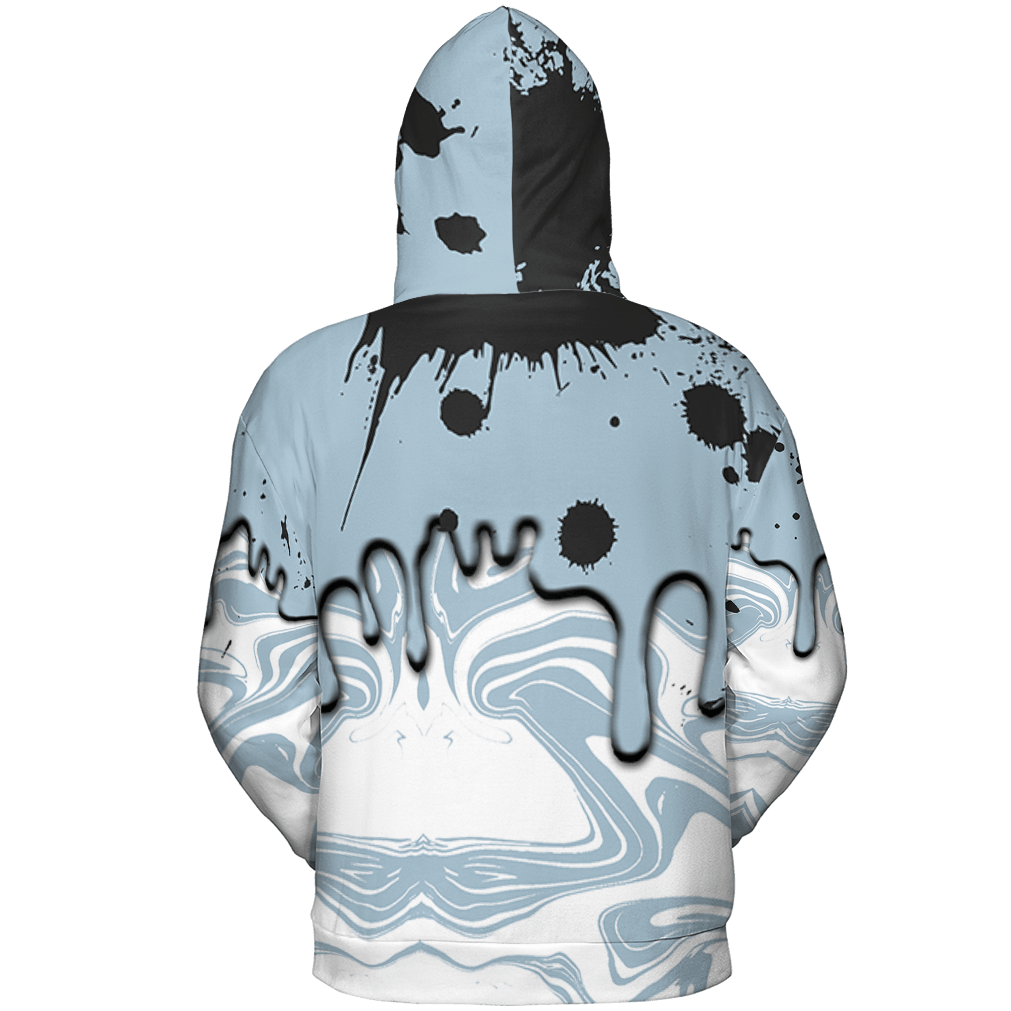 Blue Grey 13s Hoodie Match Move In Silence 3D All-Over Print Color Splash - NastyJamz