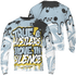 Blue Grey 13s Sweatshirt Match Move In Silence 3D All-Over Print Color Splash - NastyJamz