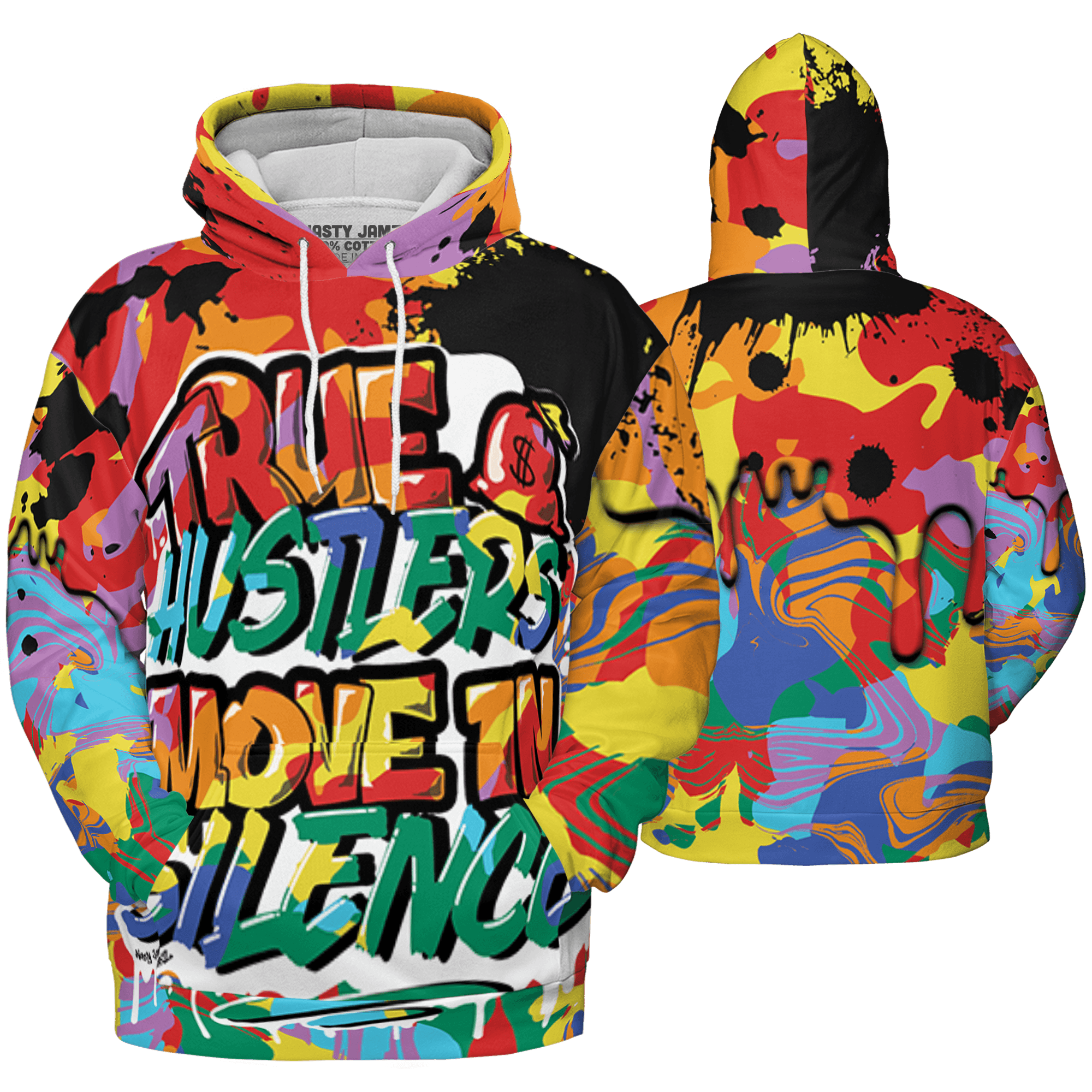 Mid GS Six Championships 1s Hoodie Match Move In Silence 3D All-Over Print Color Splash - NastyJamz