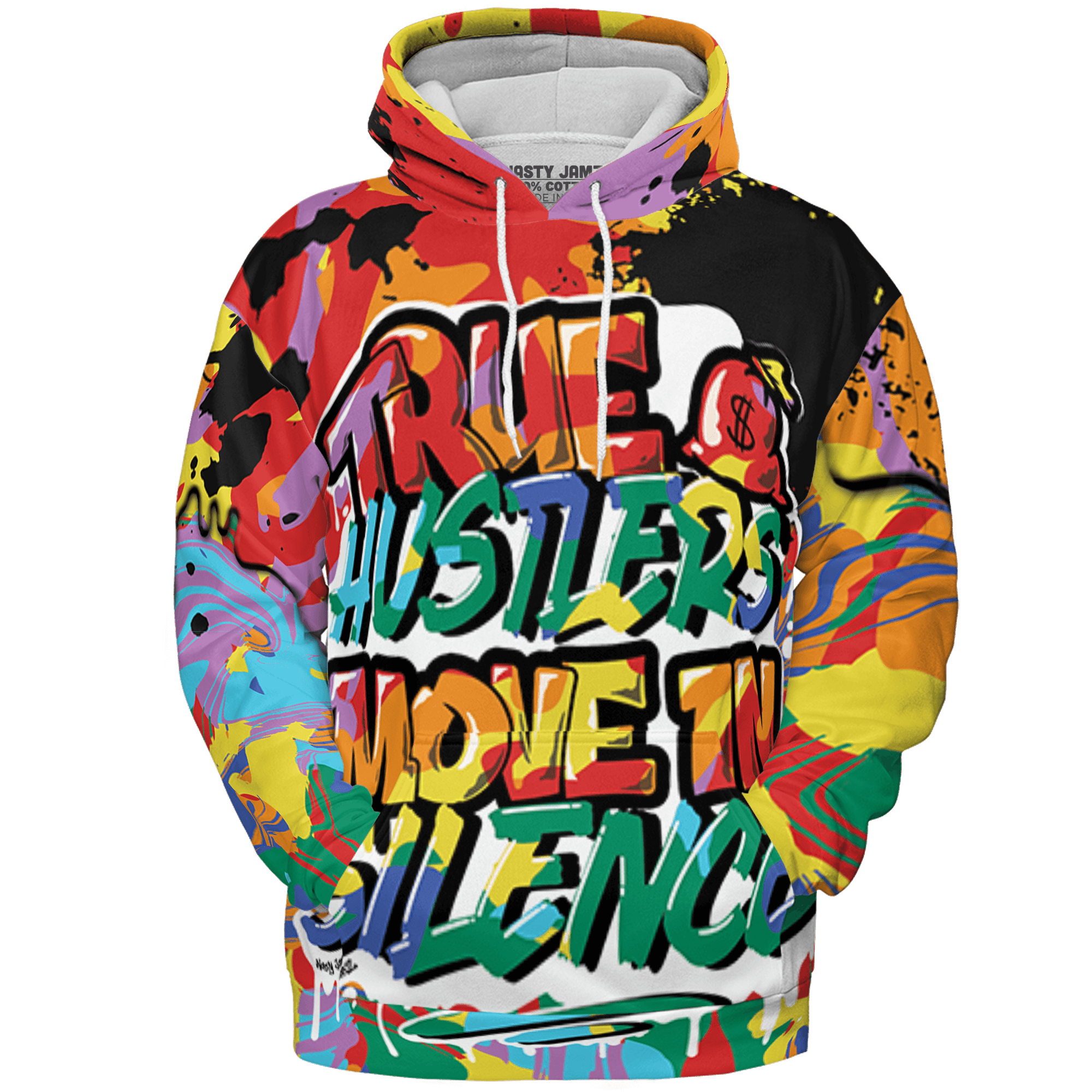 Mid GS Six Championships 1s Hoodie Match Move In Silence 3D All-Over Print Color Splash - NastyJamz