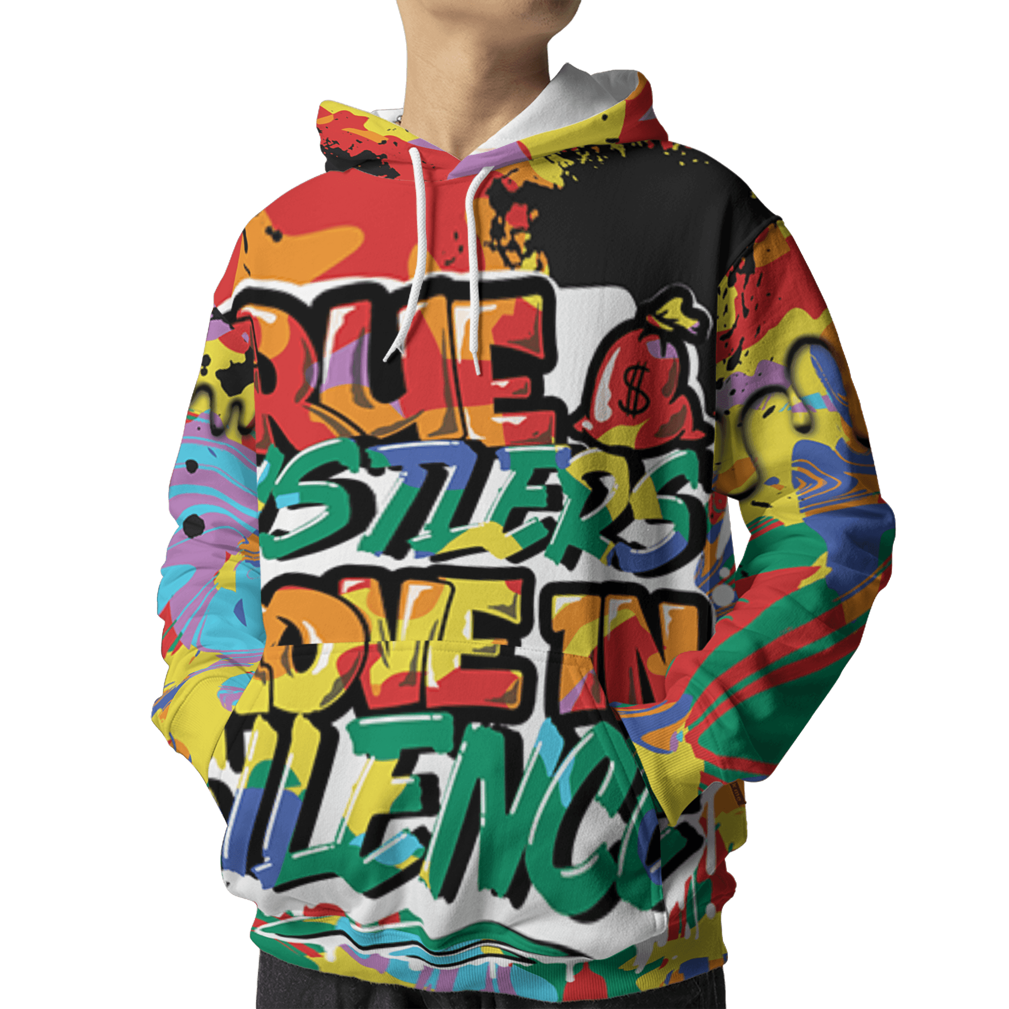 Mid GS Six Championships 1s Hoodie Match Move In Silence 3D All-Over Print Color Splash - NastyJamz