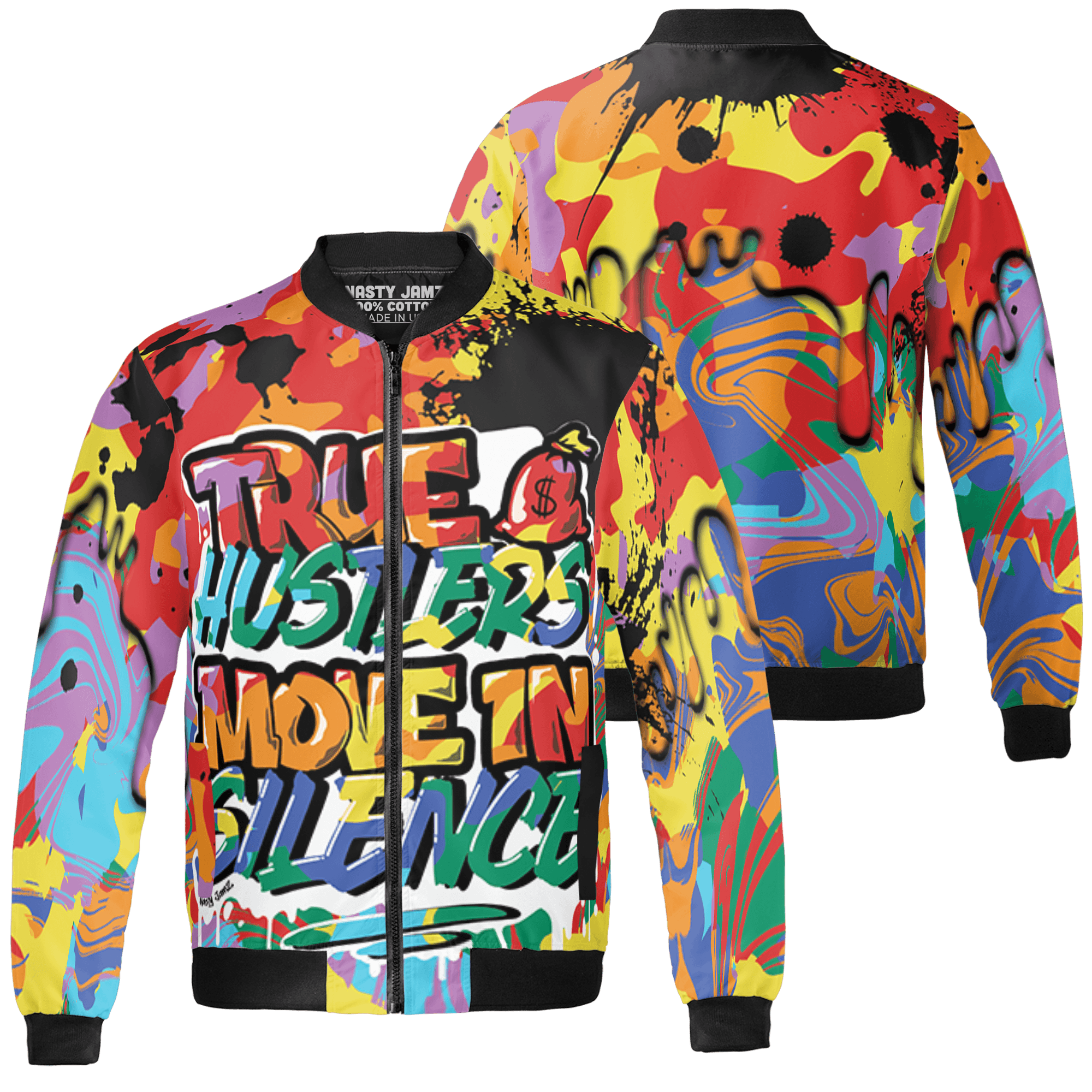 Mid GS Six Championships 1s Jacket Match Move In Silence 3D All-Over Print Color Splash - NastyJamz