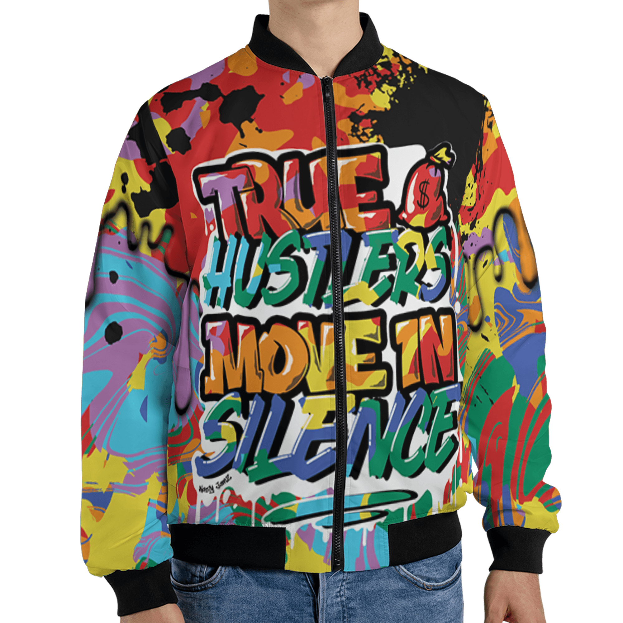 Mid GS Six Championships 1s Jacket Match Move In Silence 3D All-Over Print Color Splash - NastyJamz