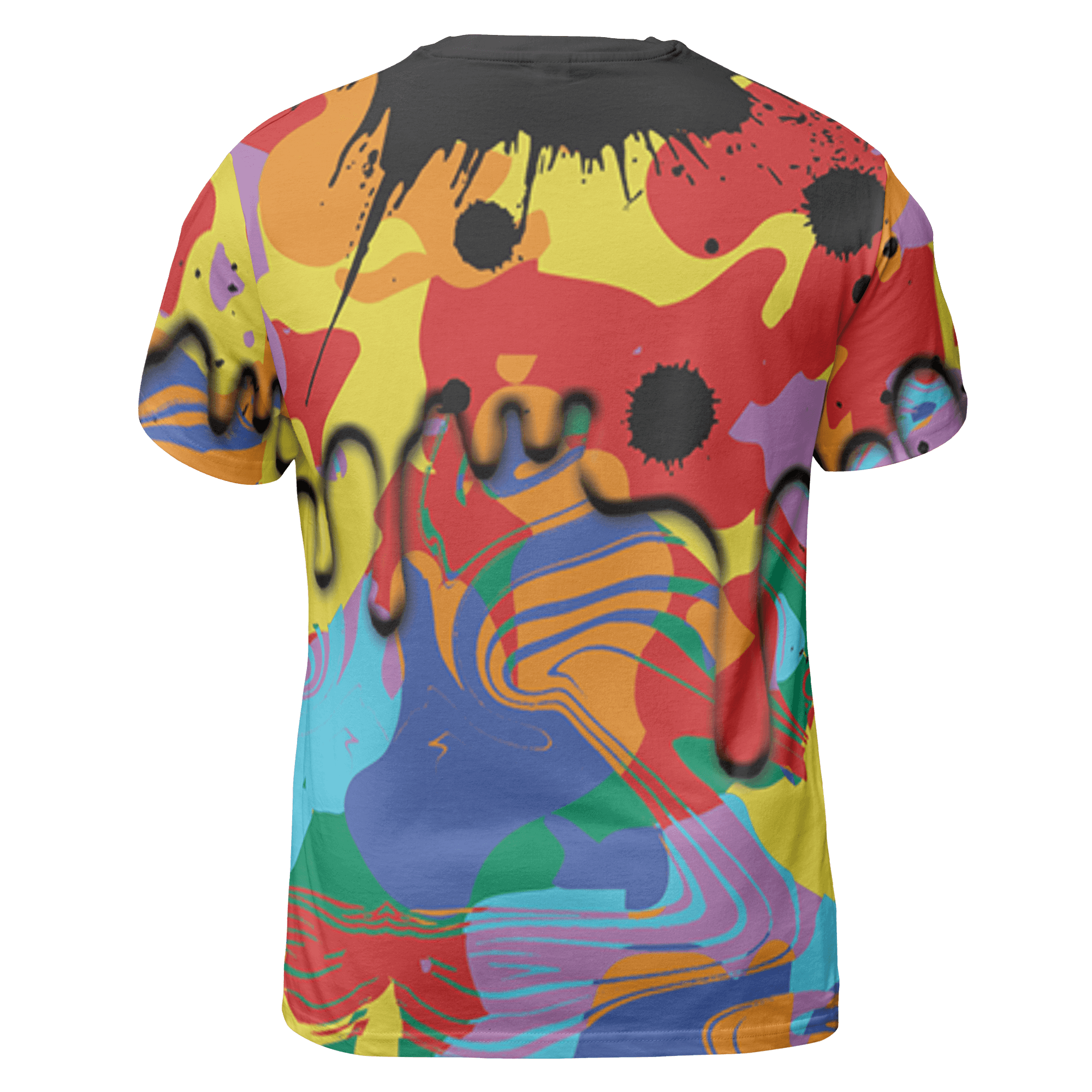 Mid GS Six Championships 1s T Shirt Match Move In Silence 3D All-Over Print Color Splash - NastyJamz