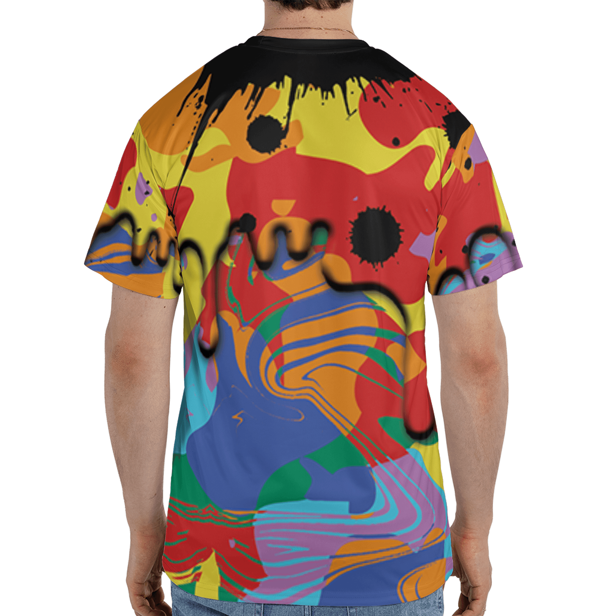 Mid GS Six Championships 1s T Shirt Match Move In Silence 3D All-Over Print Color Splash - NastyJamz