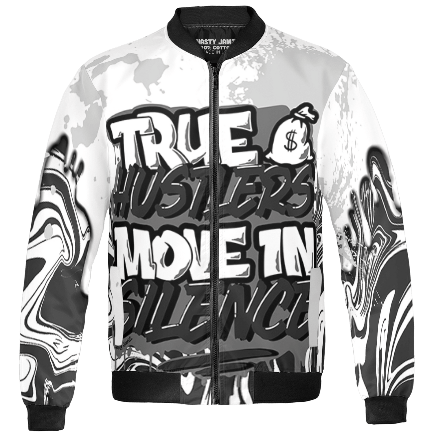 Retro High OG Black White 1s Jacket Match Move In Silence 3D All-Over Print Color Splash - NastyJamz