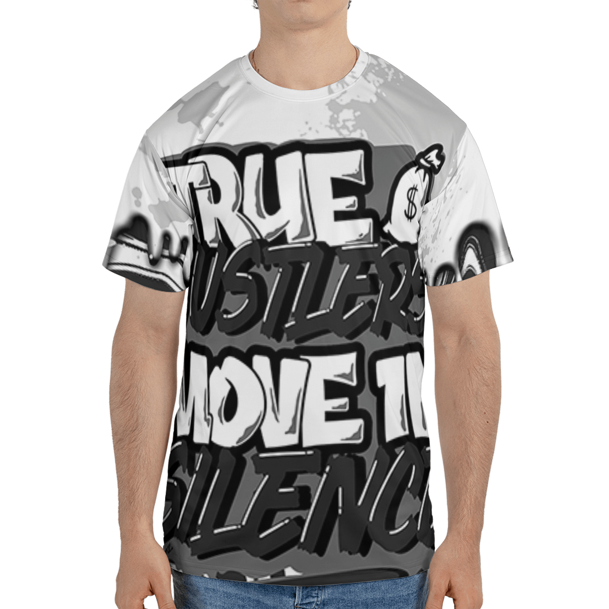 Retro High OG Black White 1s T Shirt Match Move In Silence 3D All-Over Print Color Splash - NastyJamz