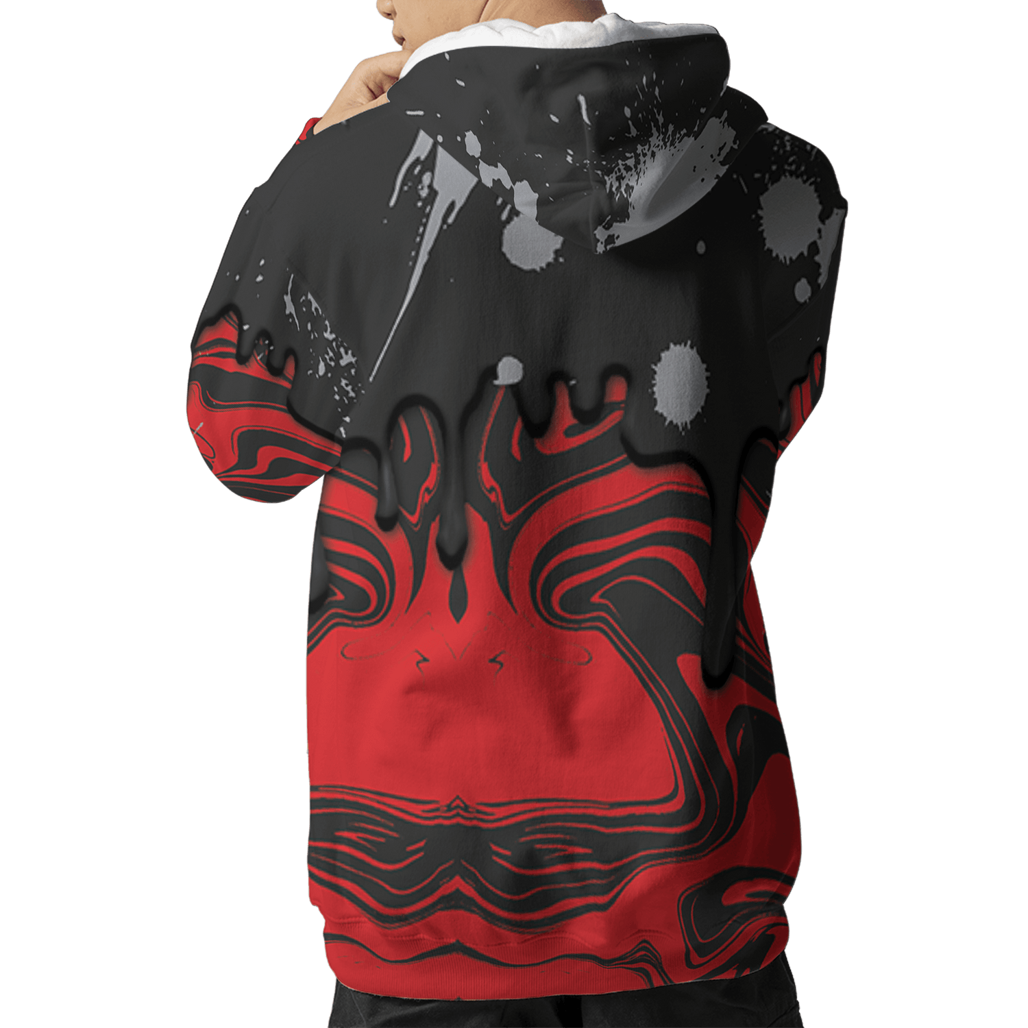 Bred Reimagined 4s Hoodie Match Move In Silence 3D All-Over Print Color Splash - NastyJamz