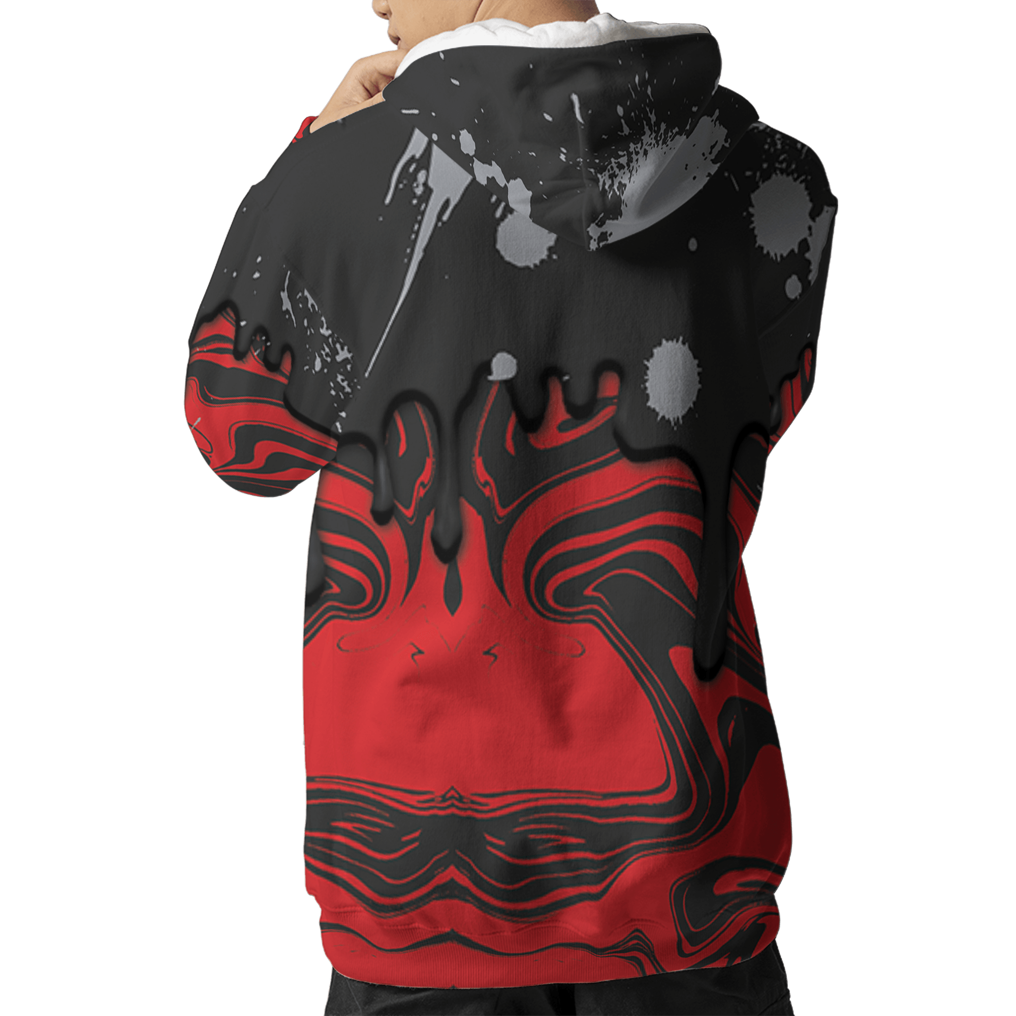 Bred Reimagined 4s Hoodie Match Move In Silence 3D All-Over Print Color Splash - NastyJamz