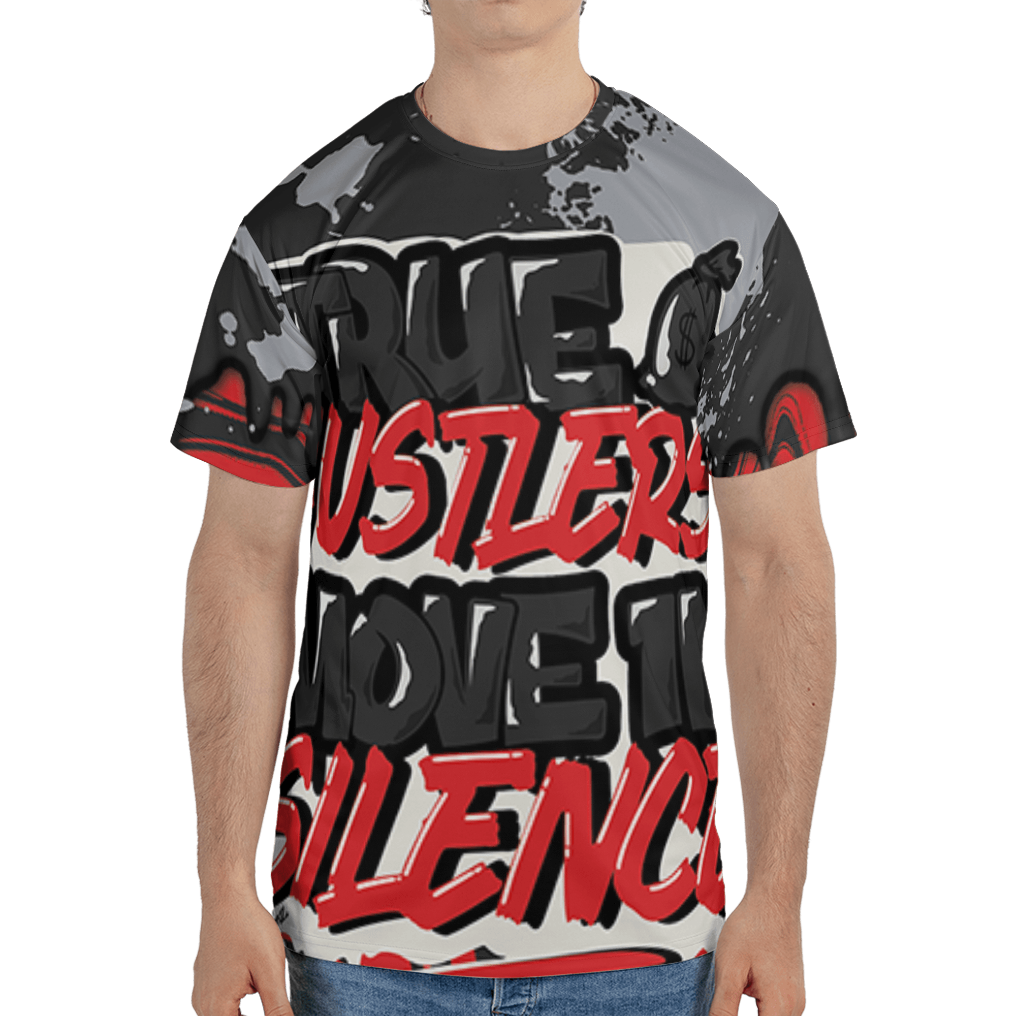Bred Reimagined 4s T Shirt Match Move In Silence 3D All-Over Print Color Splash - NastyJamz