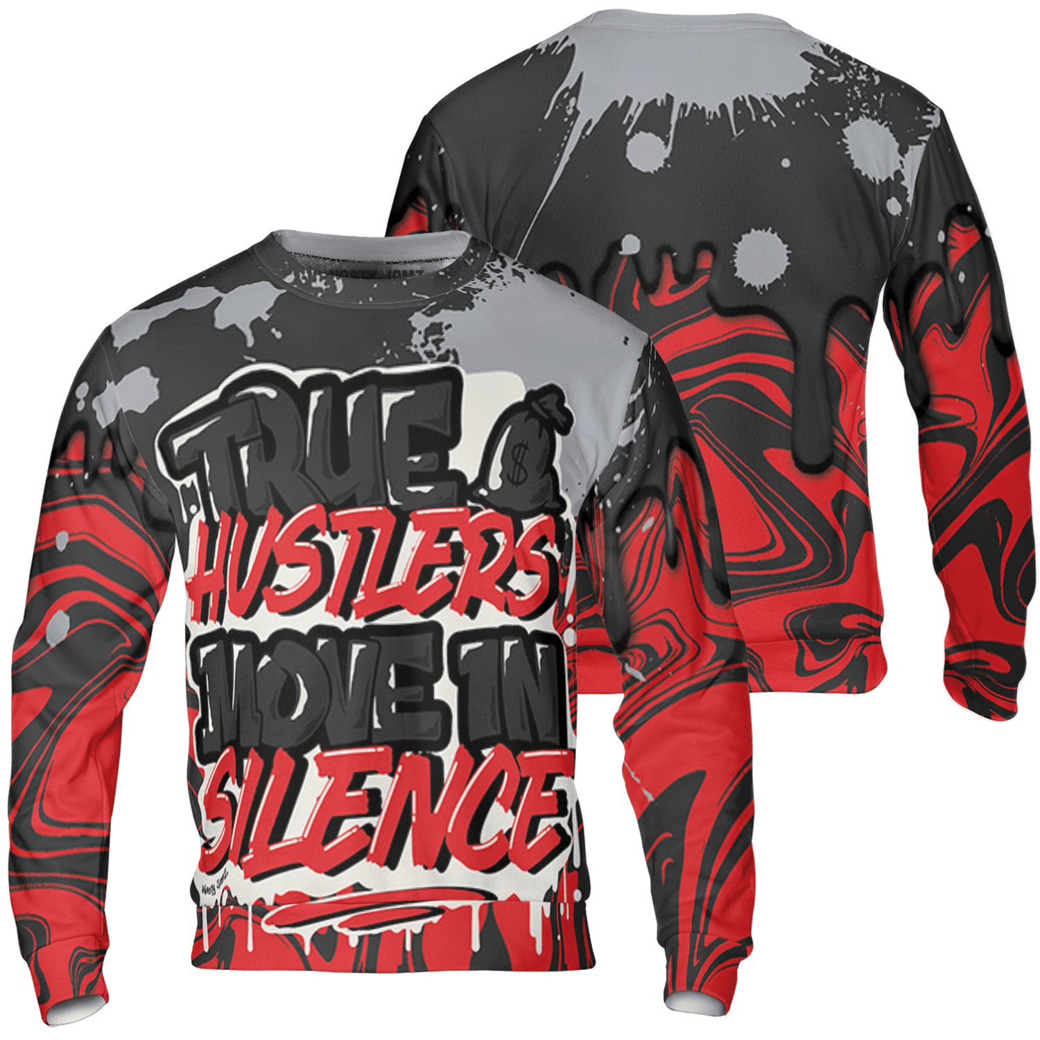 Bred Reimagined 4s Sweatshirt Match Move In Silence 3D All-Over Print Color Splash - NastyJamz
